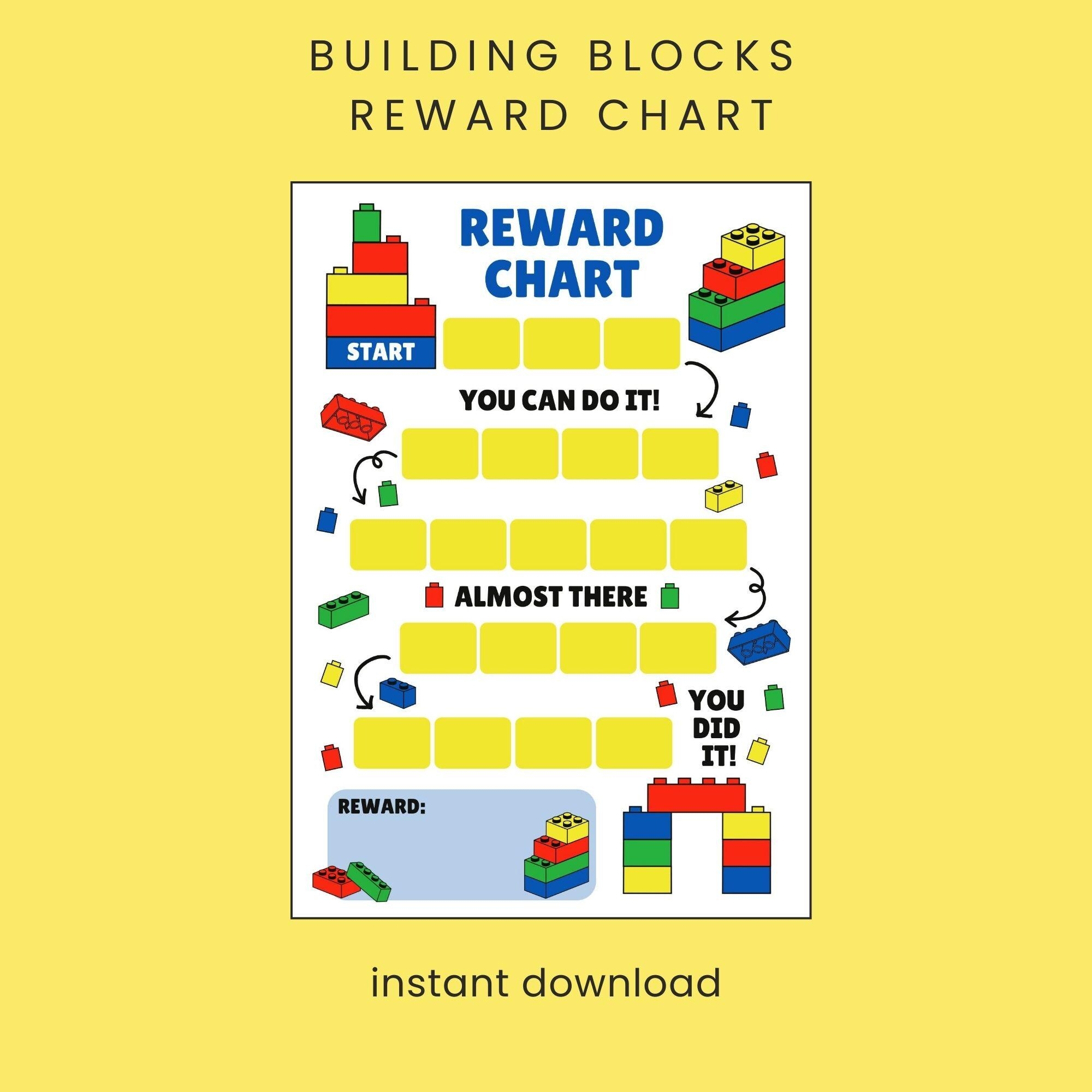 Building Blocks Reward Chart Block Sticker Chart kids Behaviour Chart Toddler Potty Chart Printable Instant Download PDF Etsy