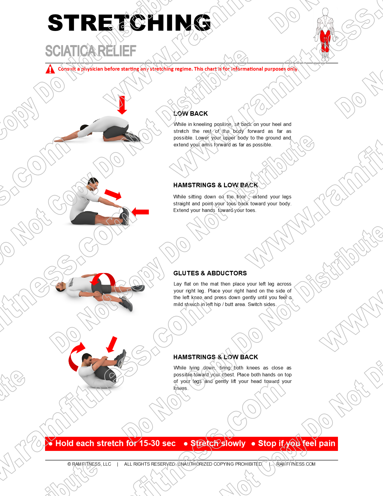 Buy Print License For Sciatica Stretching Guide Relieve Sciatic Nerve Pain With Targeted Stretches