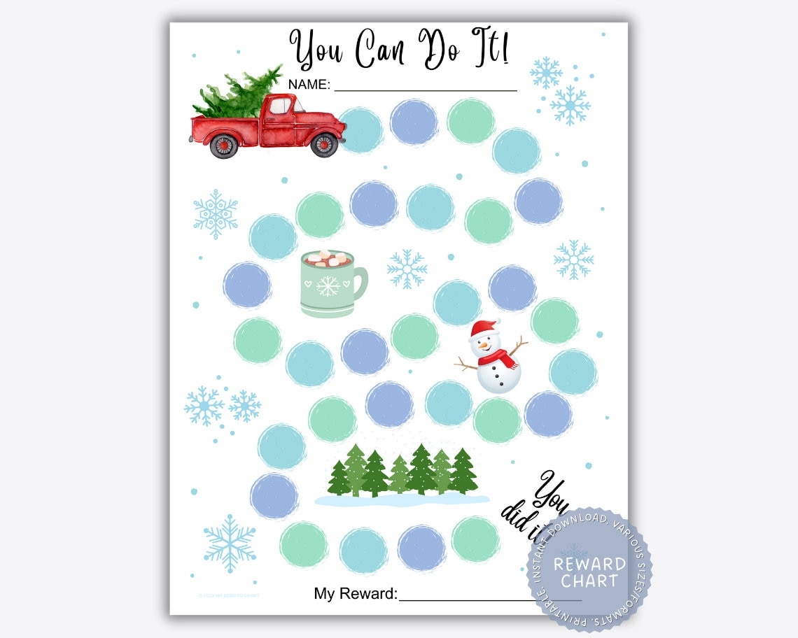 Buy Winter Reward Chart For Kids Printable Homeschool Activity PDF Online In India Etsy