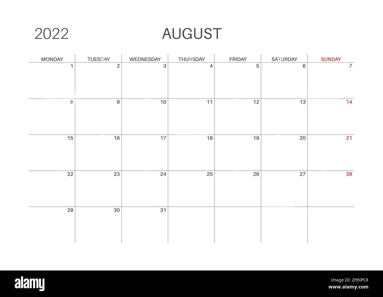 Calendar 2022 August Month Monday Week Start Printable Calendar Template For Planners Week Number Minimalist Style Stock Vector Image Art Alamy Calendar 2022 August Month Monday Week Start Printable Calendar Template For Planners Week Number Minimalist Style Stock Vector Image Art Alamy