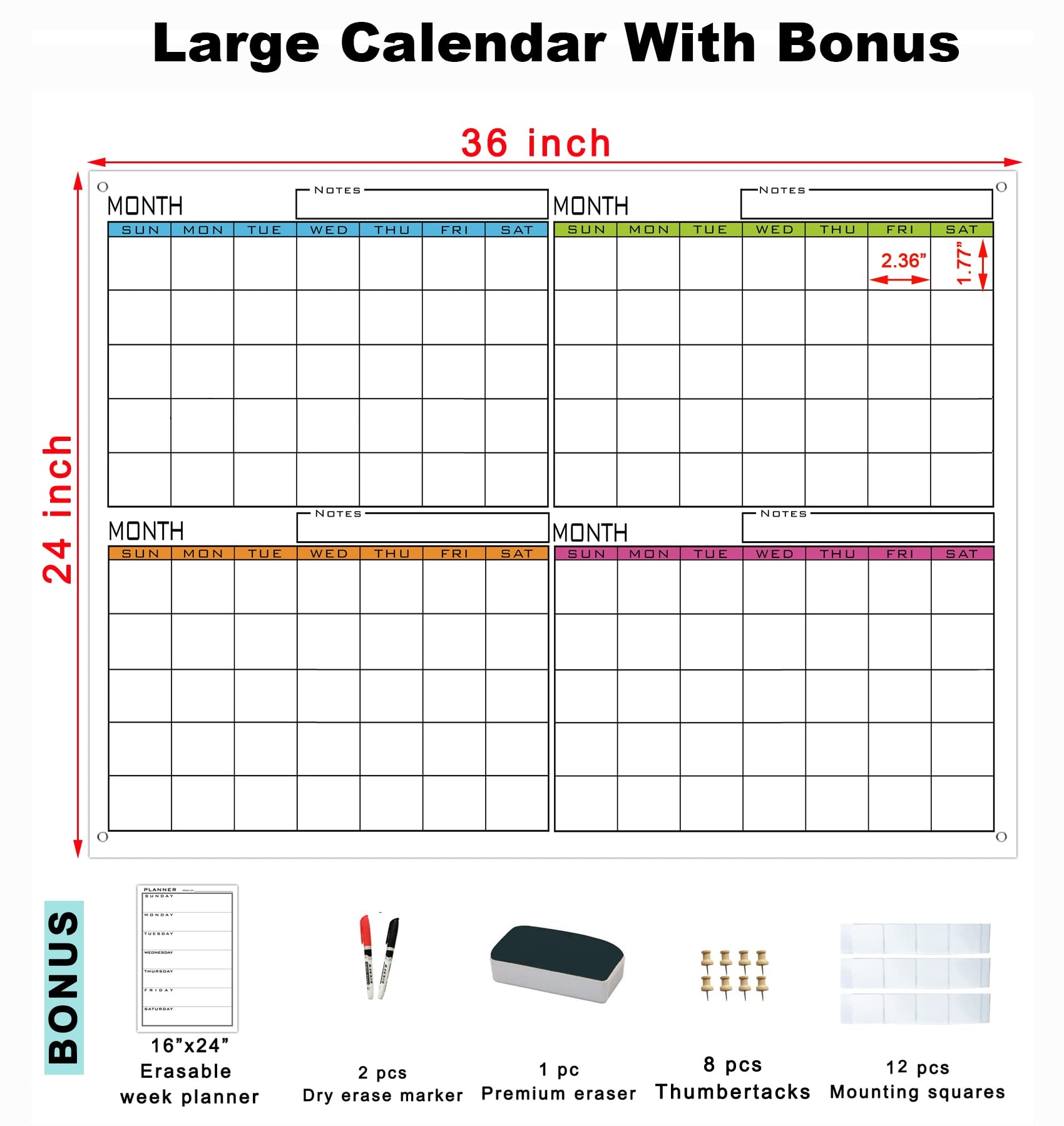 Calendar 4 Month Dry Erase Calendar For Wall 4 Month Large Blank Laminated Whiteboard Calendar Oversized 120 Day Wall Planner Four Month Jumbo Undated Erasable Schedule Poster For Home Office Classroom 24x36 Inch 4 Month Planner Whiteboard