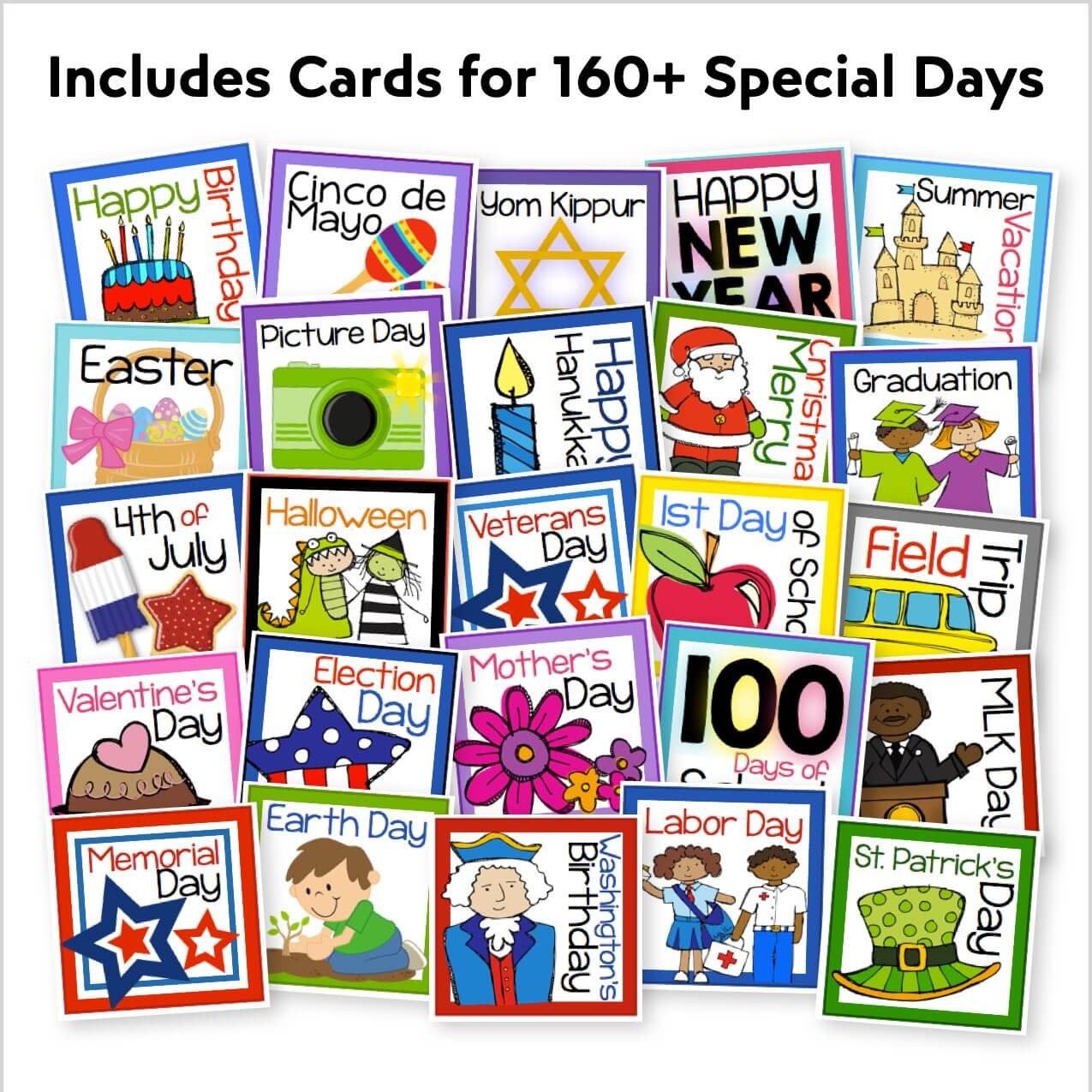 Calendar Cards For Holidays And Special Days EDITABLE Kinder Craze Calendar Cards For Holidays And Special Days EDITABLE Kinder Craze