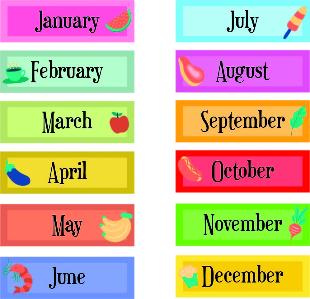 Months Of The Year Calendar Printables