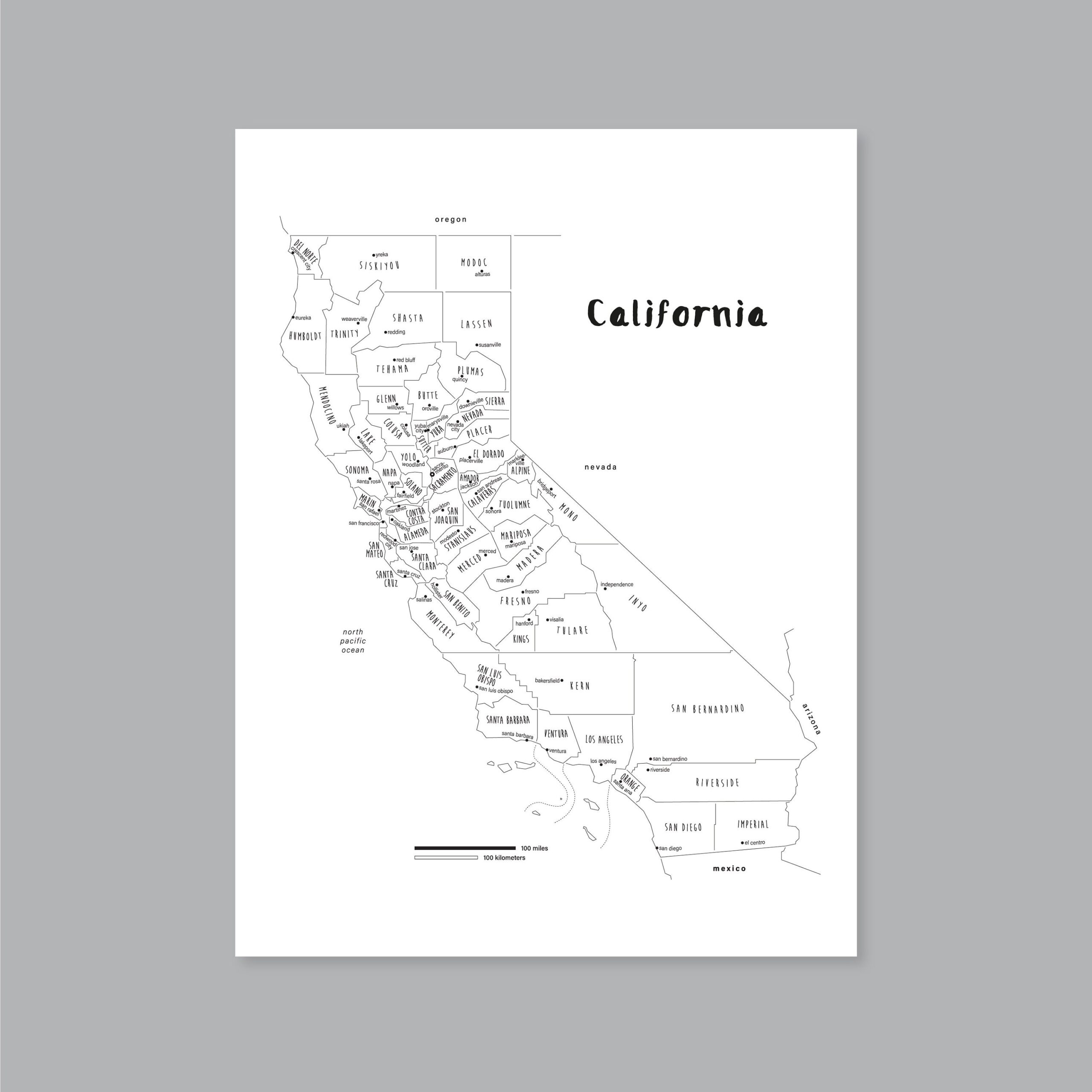 Printable California Map