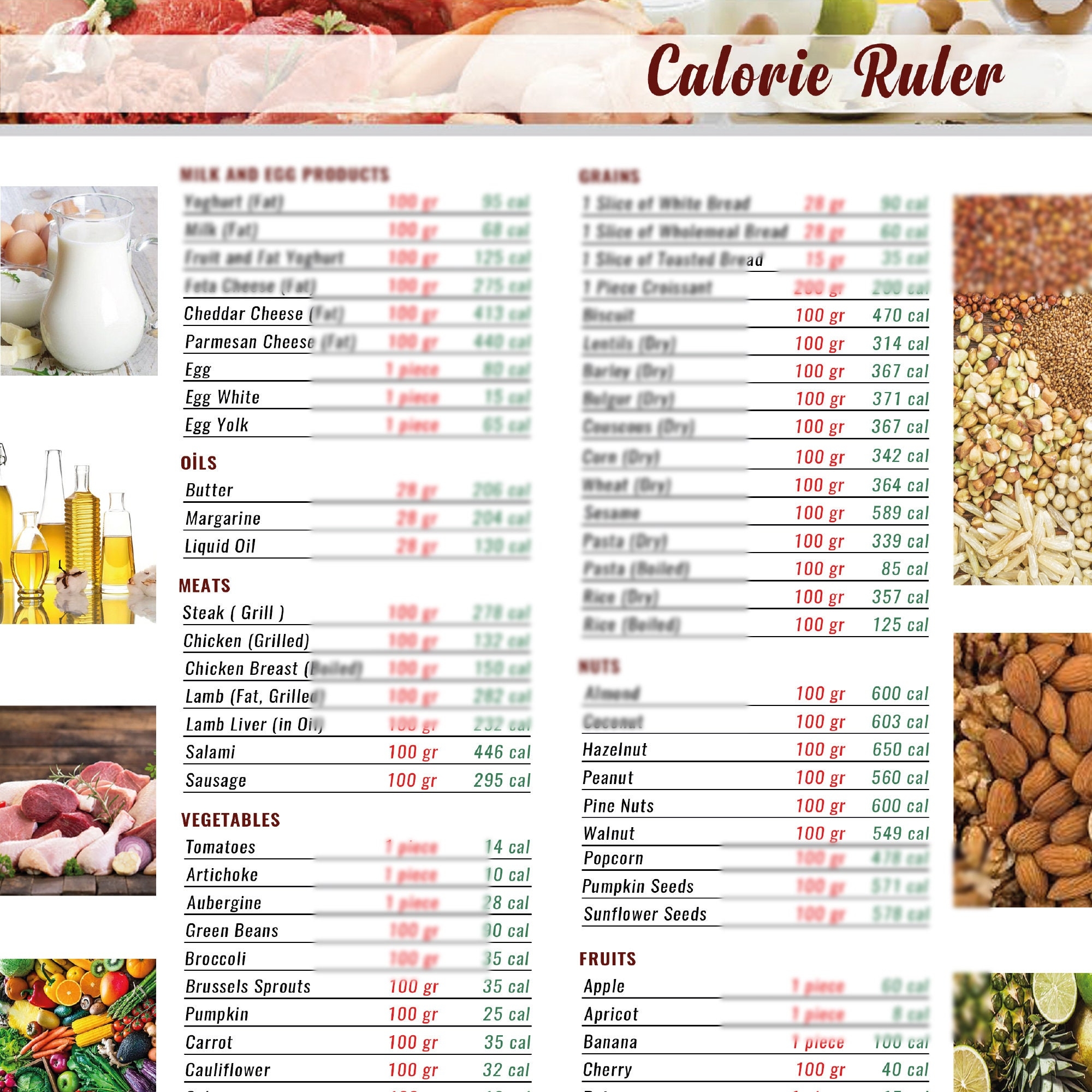Calorie Tracker Calorie Chart Calorie Counter Food Journal And Meal Planner For Healthy Eating Etsy