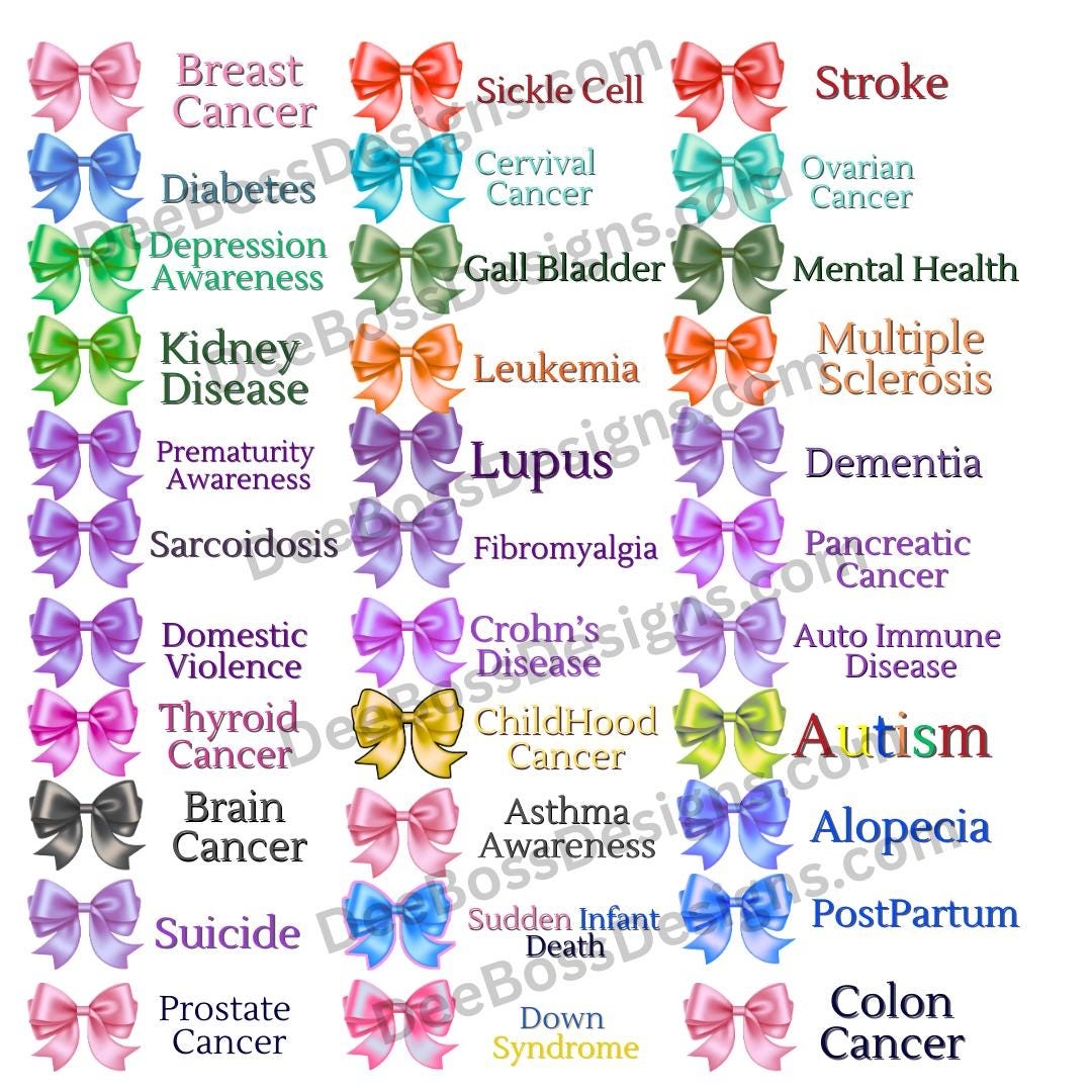 Cancer Ribbon Color Chart Printable