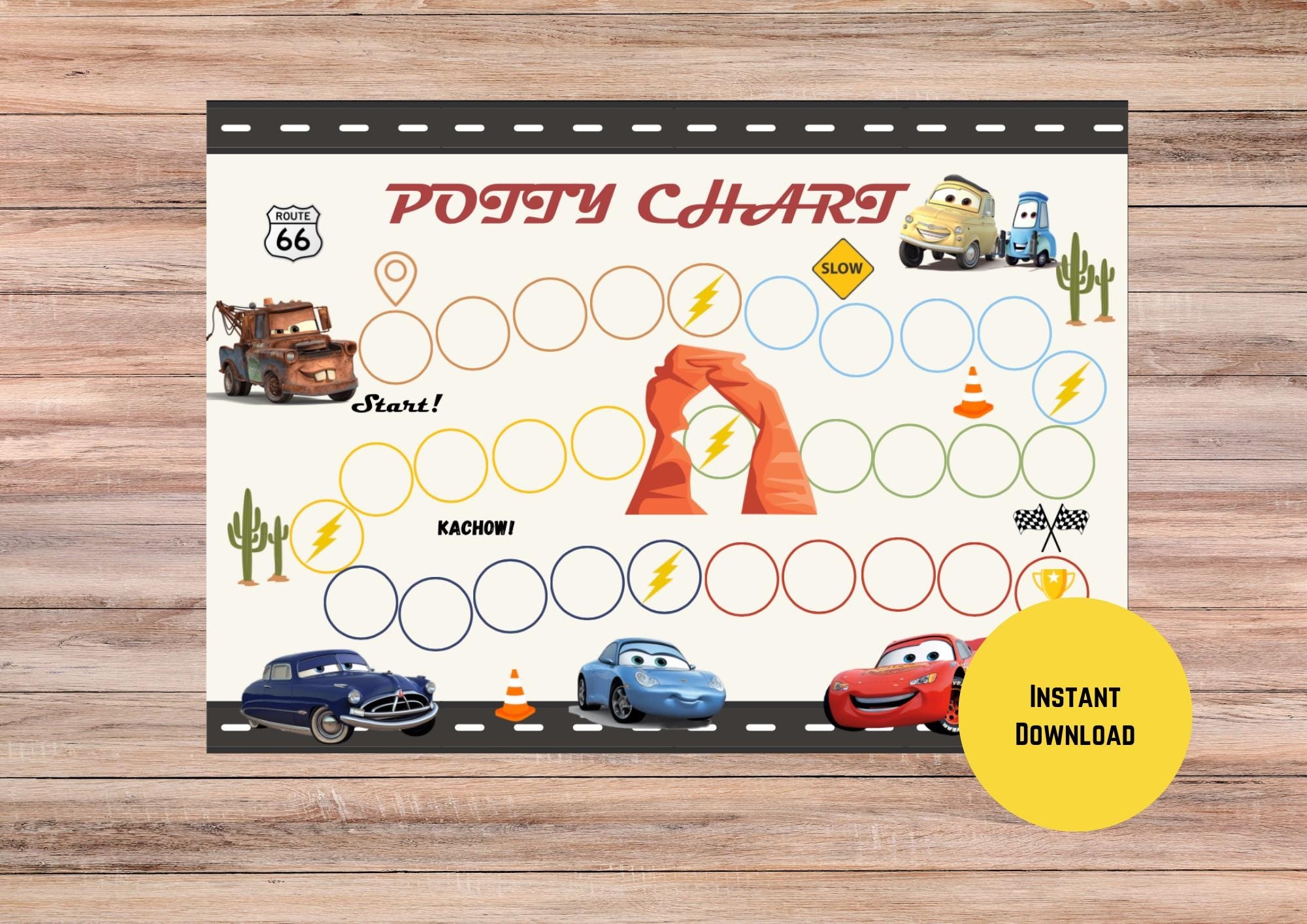 Printable Cars Potty Training Chart