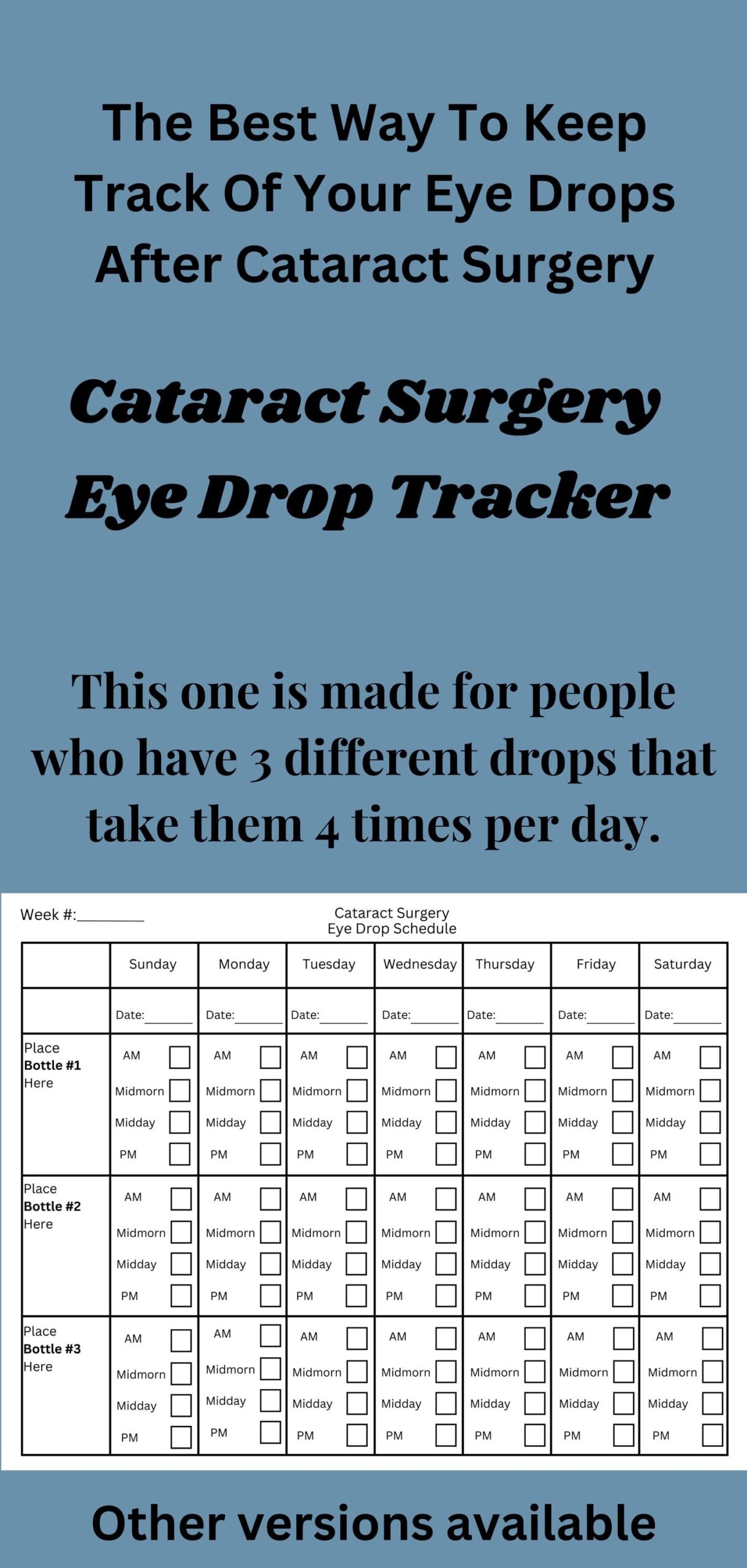 Printable Eye Drop Medication Chart