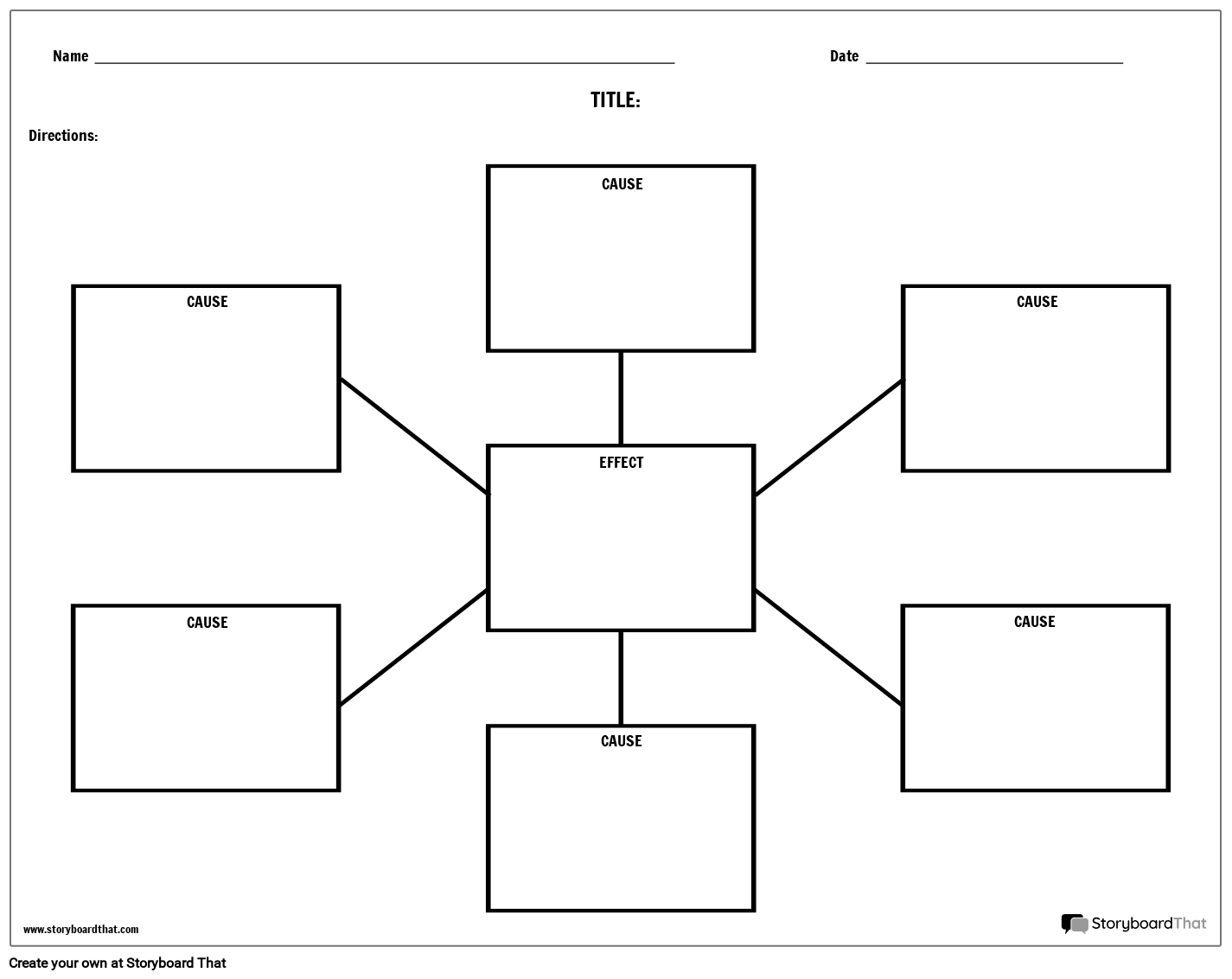 Cause Effect Worksheets By Storyboard That Free Templates