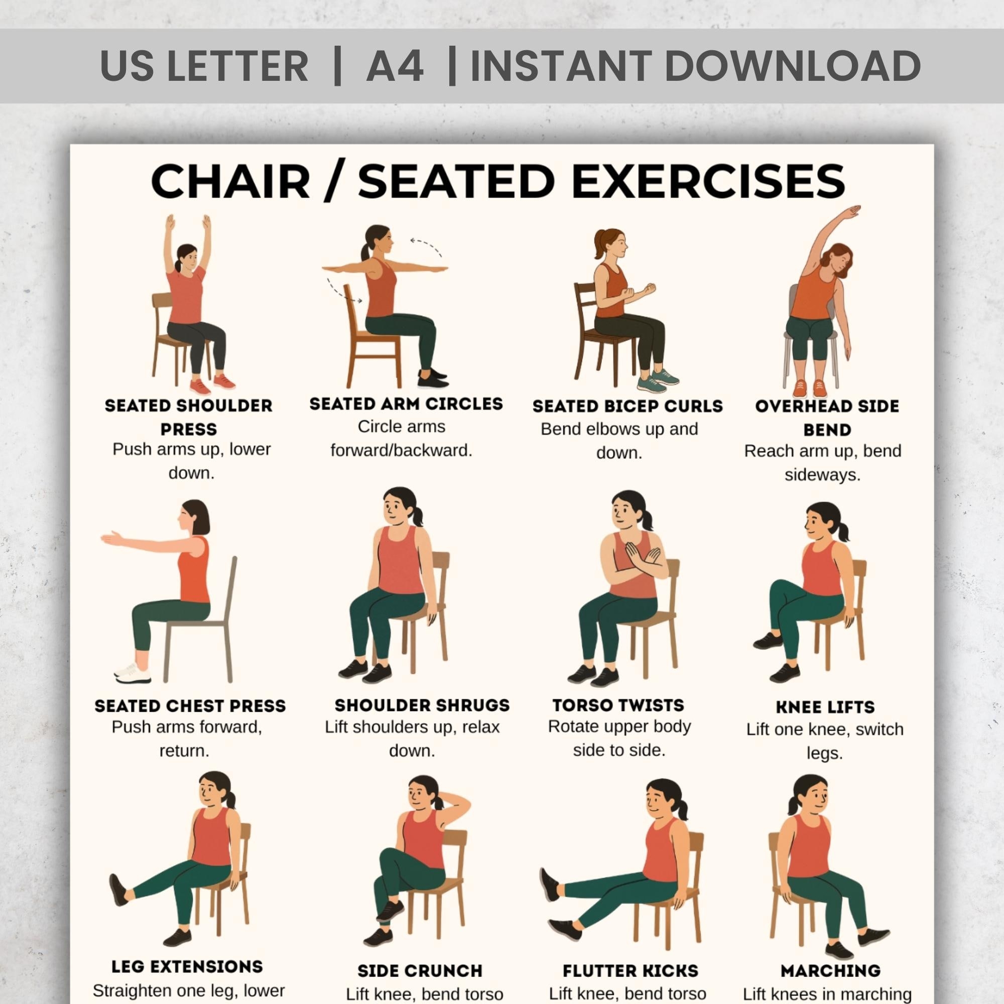 Chair Seated Exercises Gentle Workout PDF Low Impact Fitness For Seniors Adults Printable Exercise Chart Instant Download Etsy Israel Chair Seated Exercises Gentle Workout PDF Low Impact Fitness For Seniors Adults Printable Exercise Chart Instant Download Etsy Israel