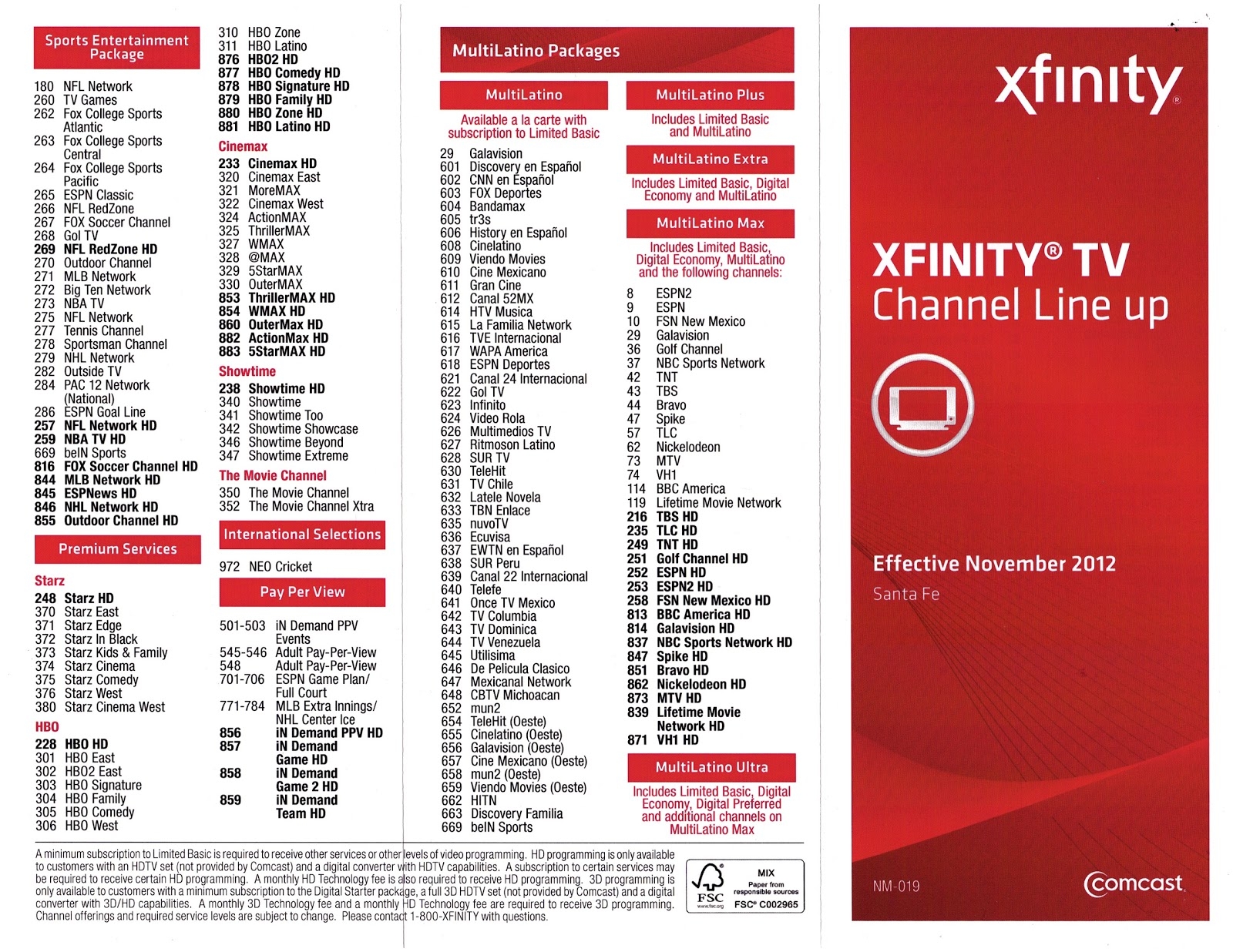 Channel Lineup Xfinity Basic Cable Price Xfinity Cable Nfl Channel Xfinity What Channel Nfl Redzone Charter