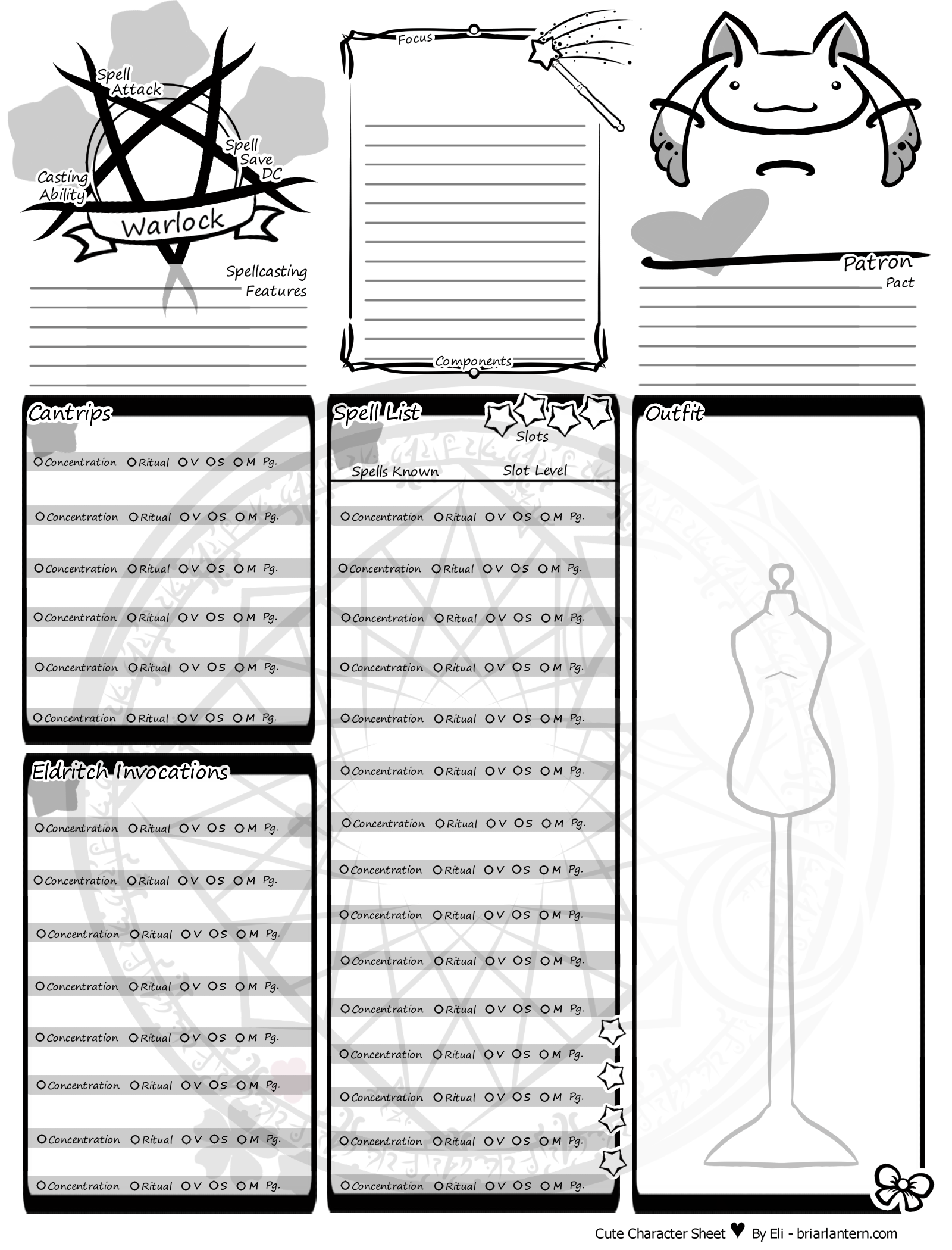 Free Printable Character Sheets Free Printable Character Sheets
