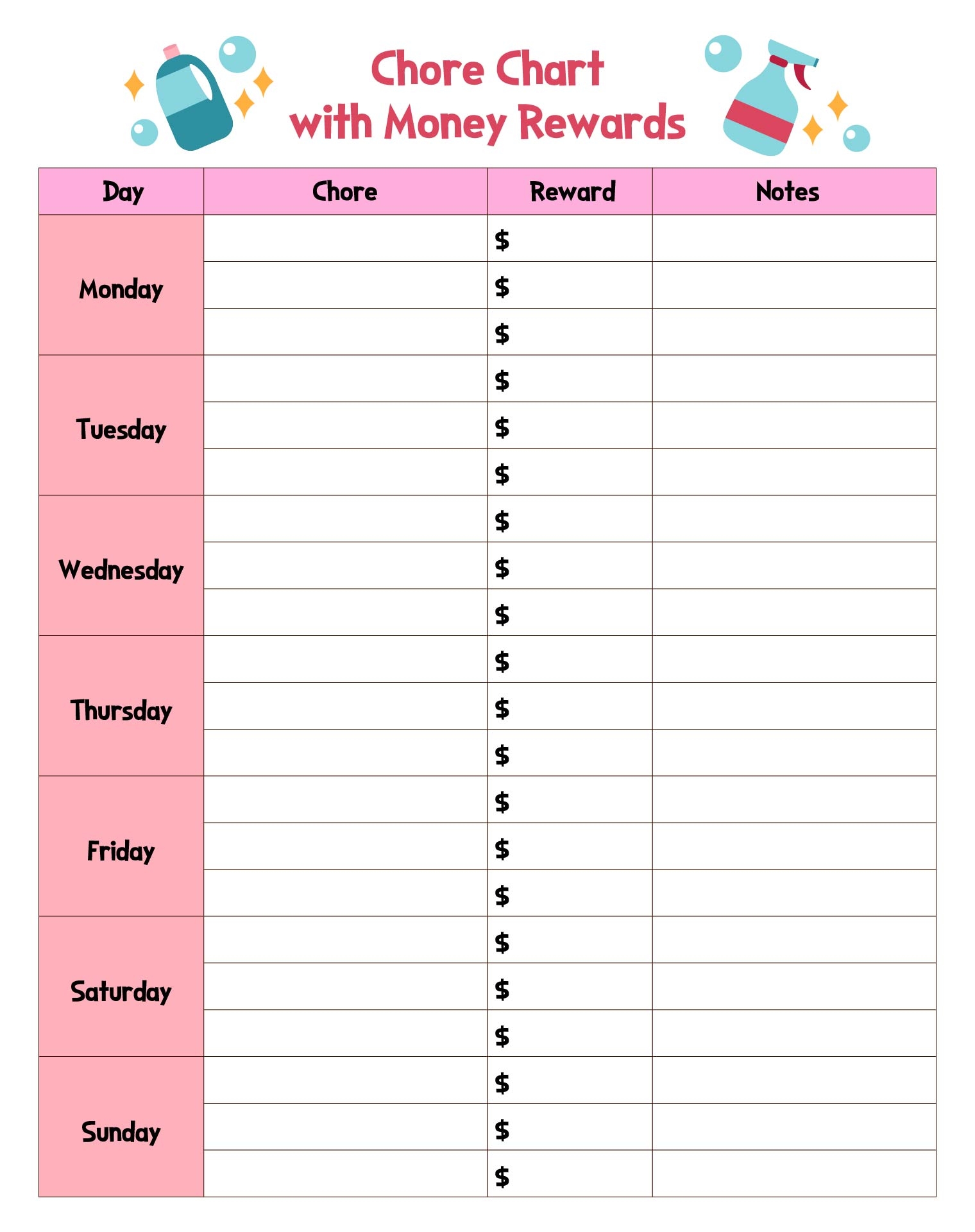 Chart Money Value 10 Free PDF Printables Printablee