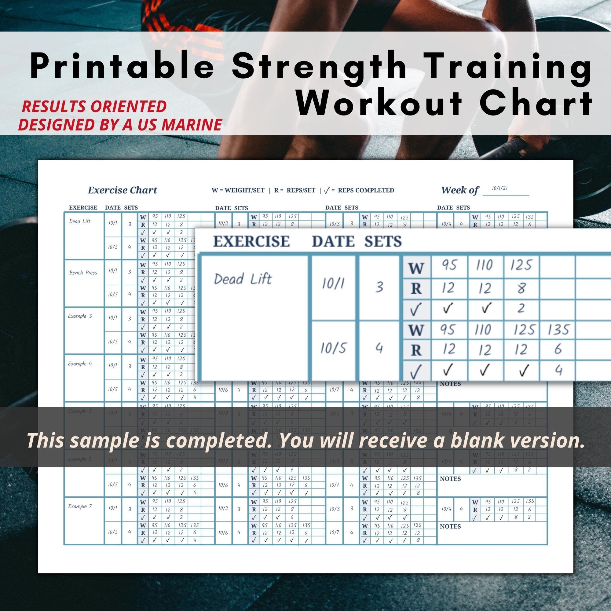 Printable Weight Room Percentage Chart