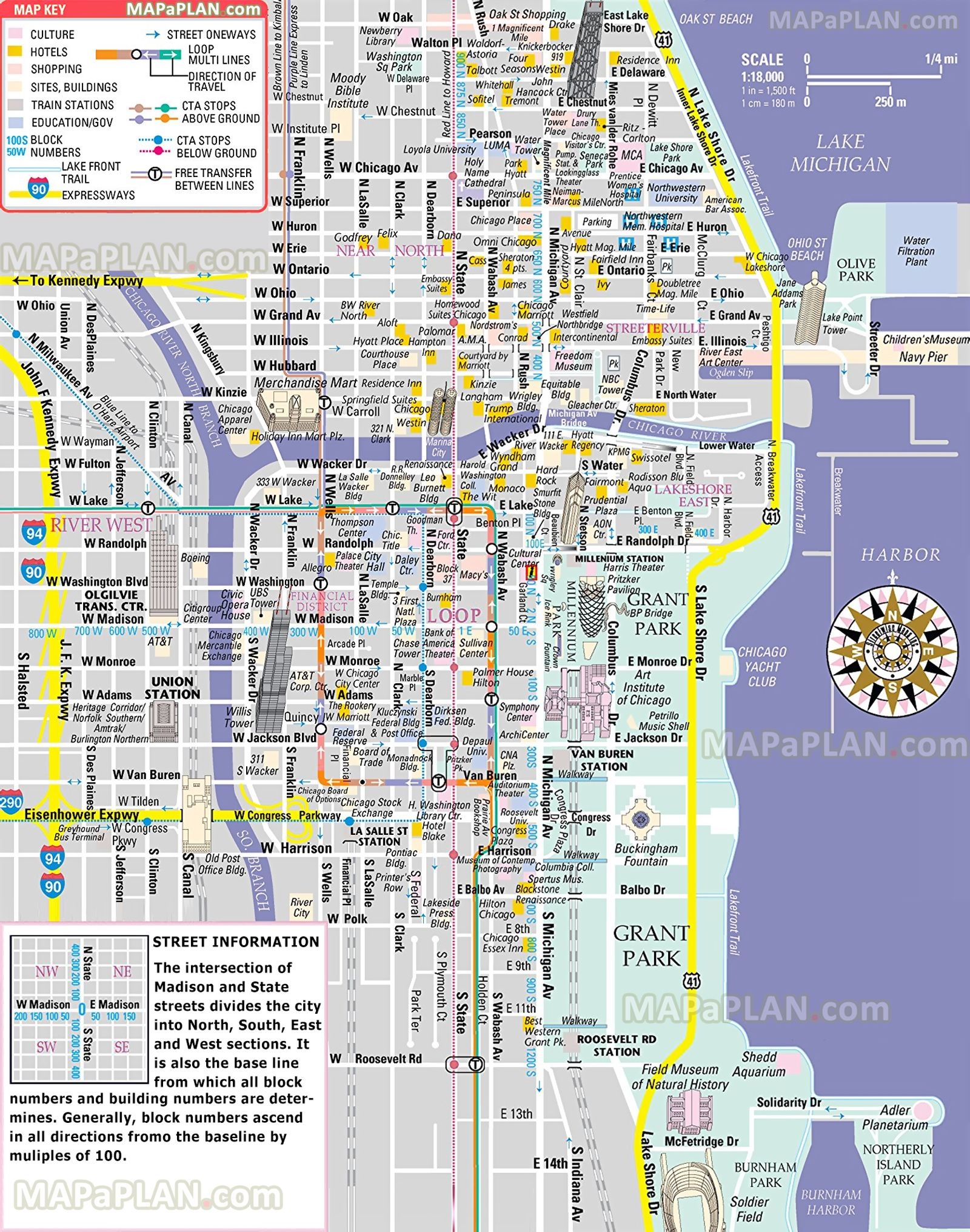 Chicago Iconic Tourist Attractions Map Free Inner City Map Worksheets Library