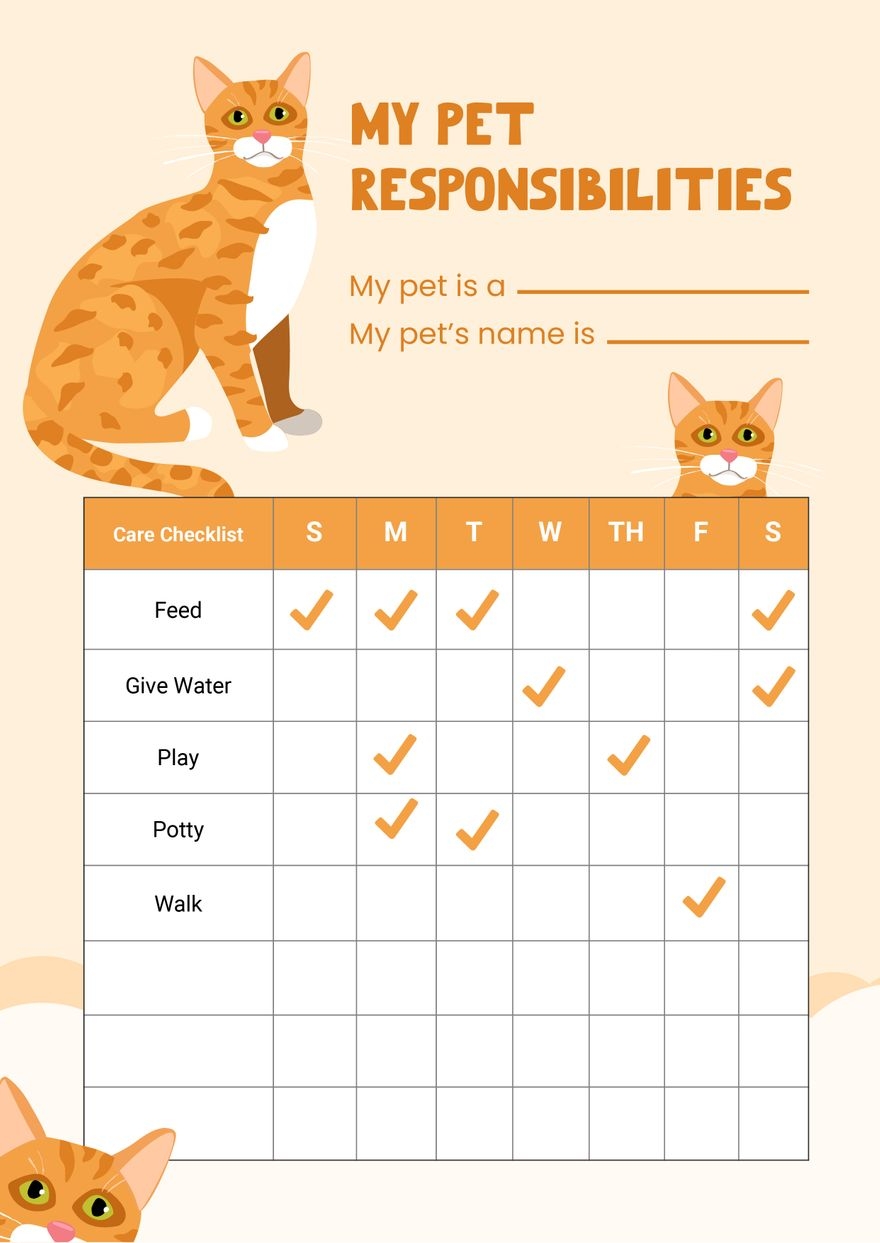 My Pet Care Chart Printables