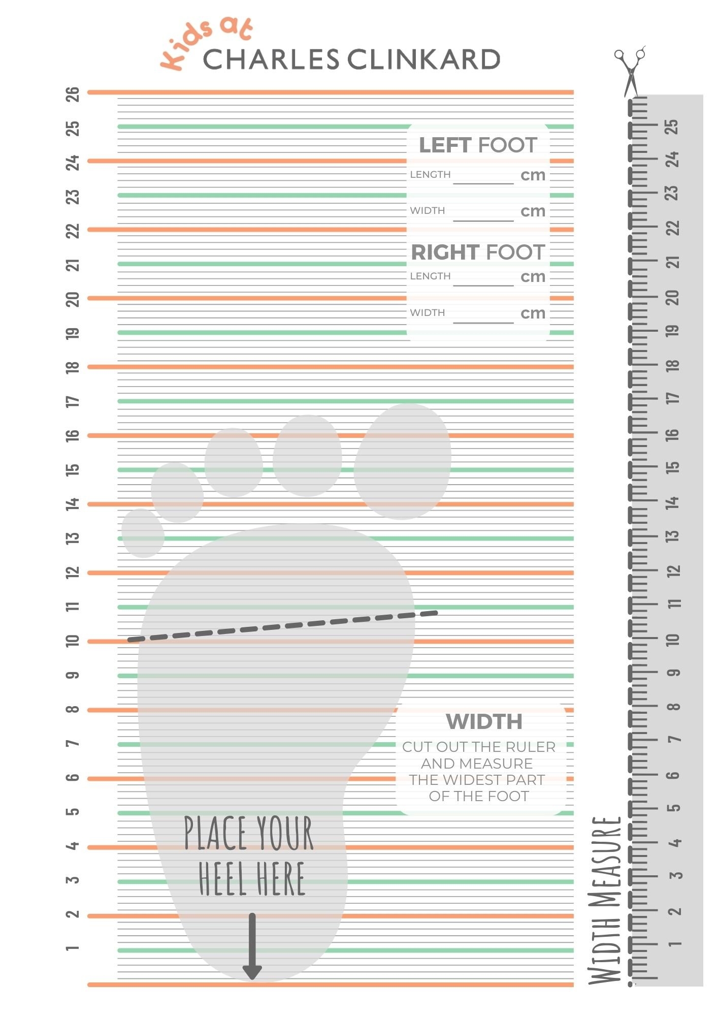 Printable Child Shoe Size Chart Uk