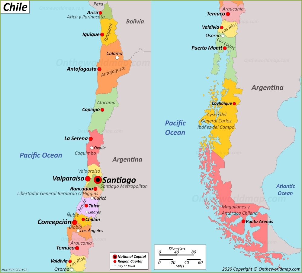 Map Of Chile Printable