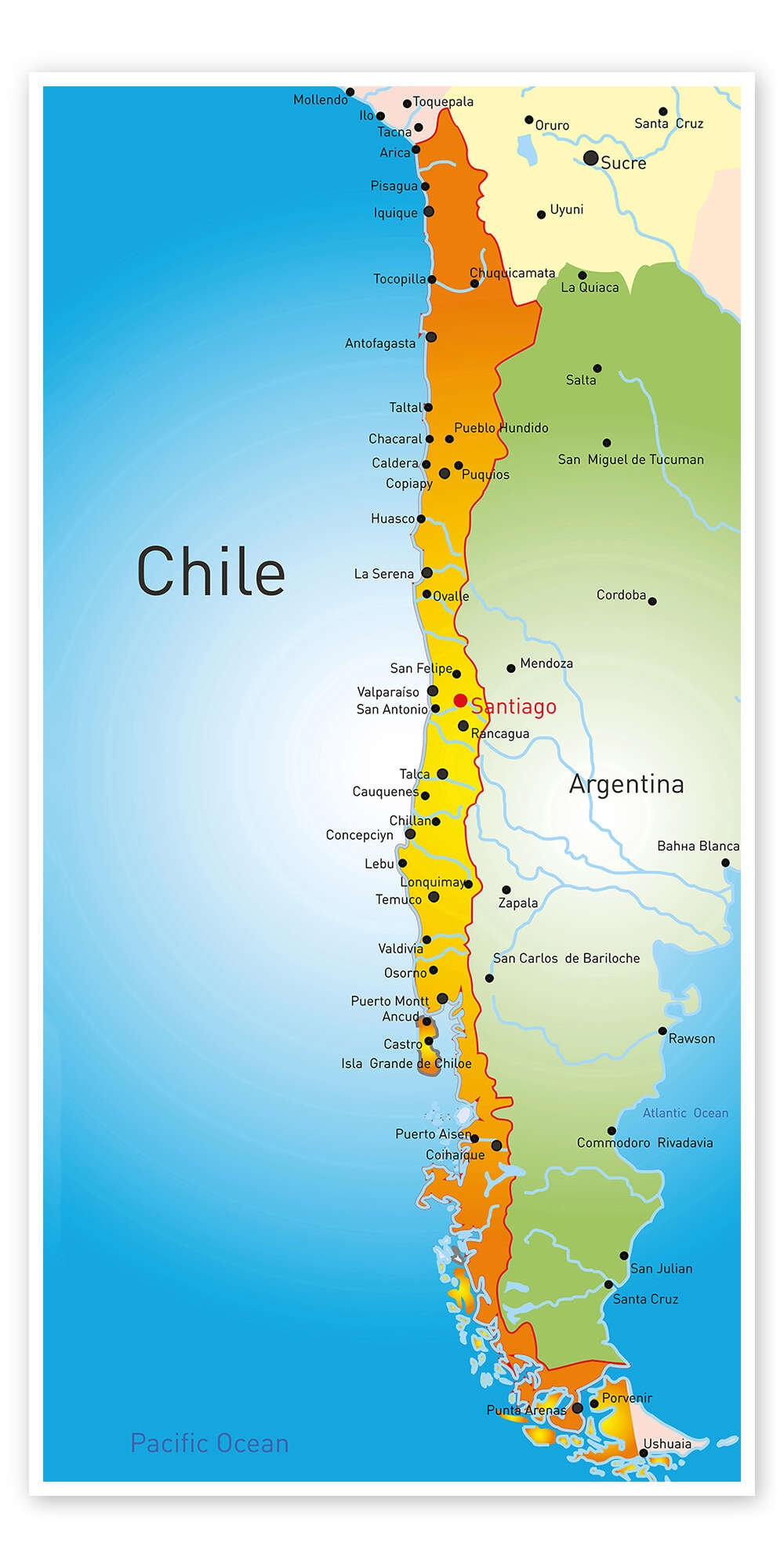 Chile Map Print By Editors Choice Posterlounge Chile Map Print By Editors Choice Posterlounge