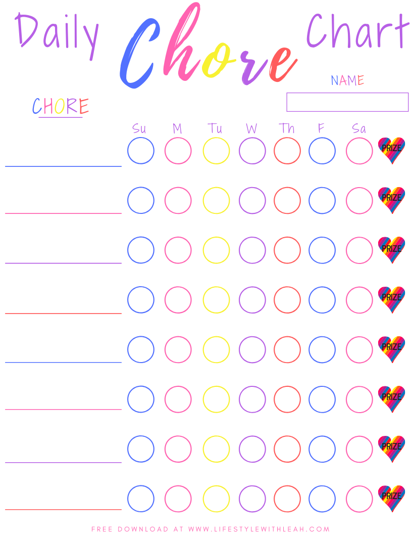 Chores Sticker Chart Free Printable Lifestyle With Leah