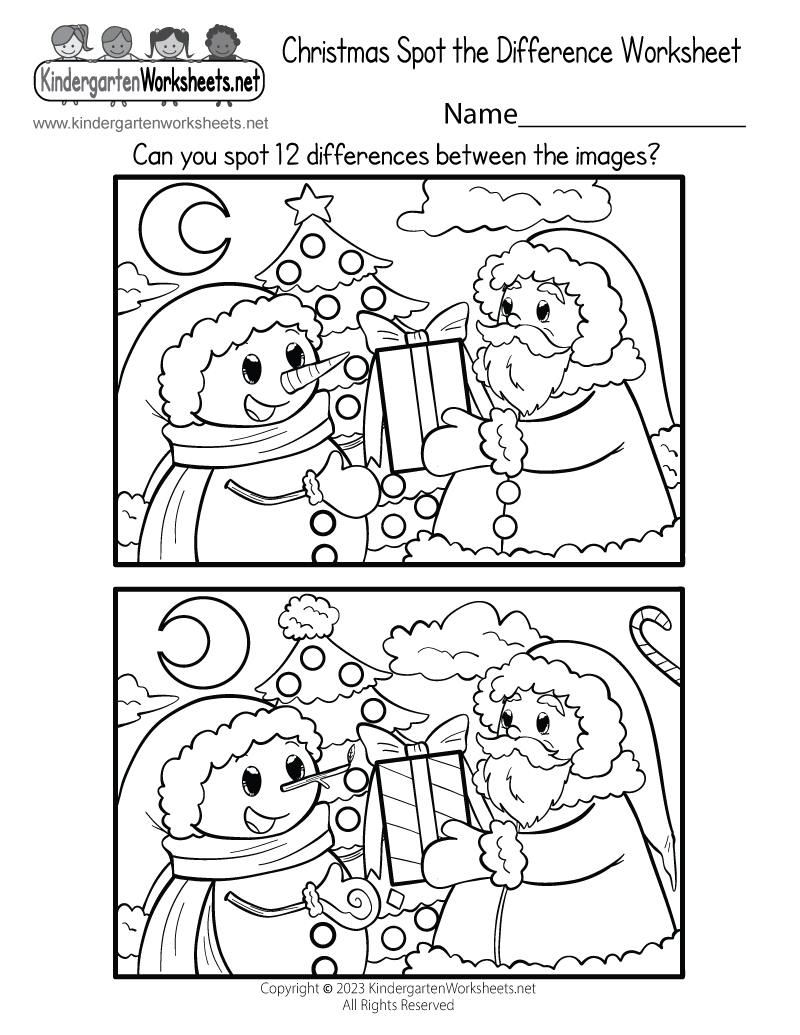 Christmas Spot The Difference Worksheet Free Printable Digital PDF Christmas Spot The Difference Worksheet Free Printable Digital PDF