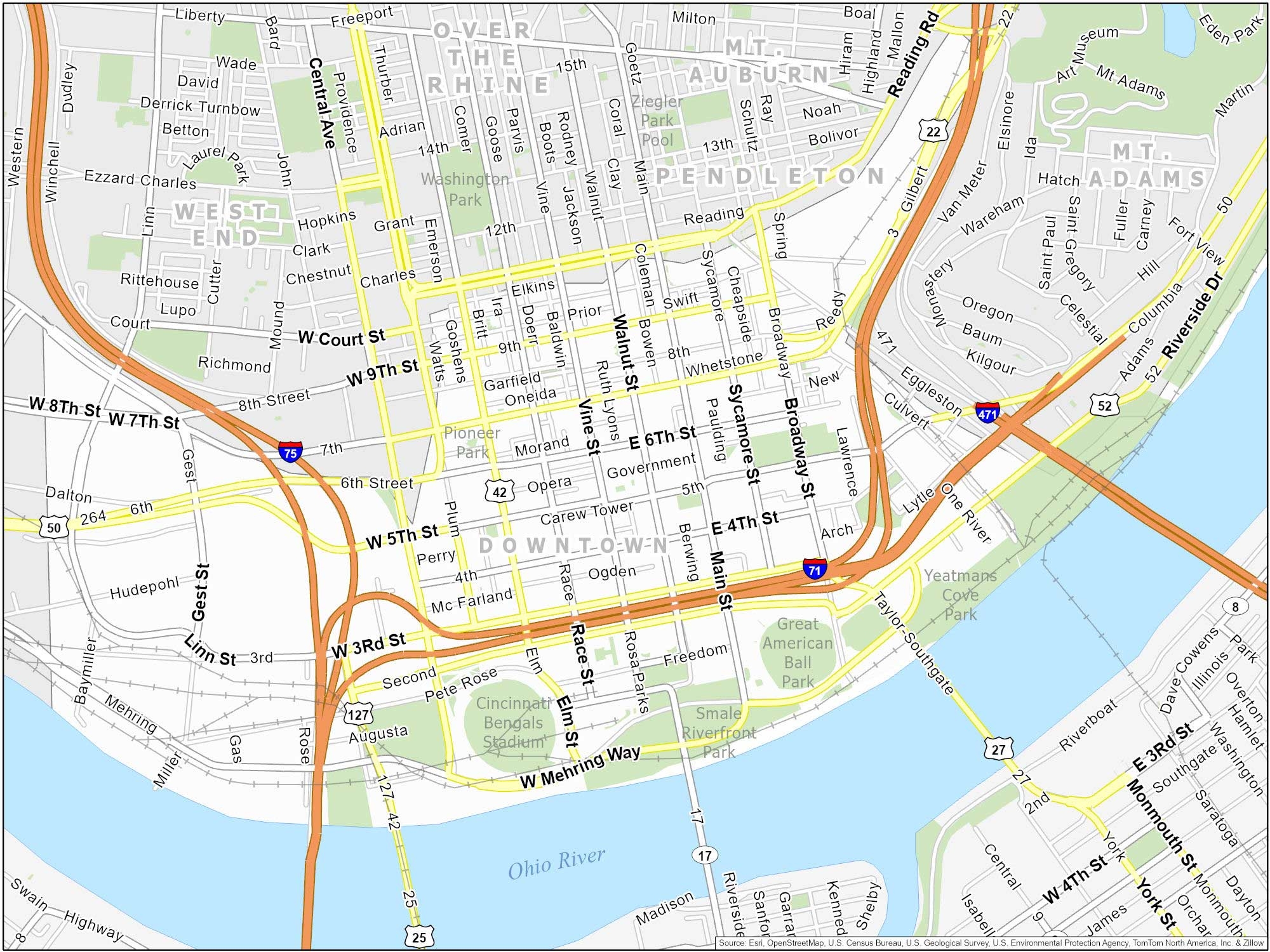 Cincinnati Neighborhood Map GIS Geography