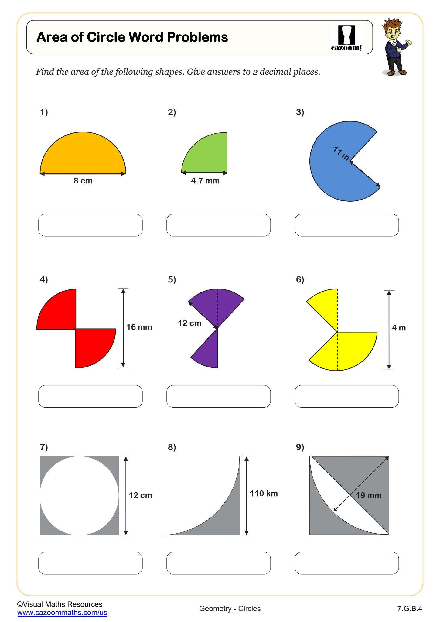 Circle Worksheets In PDF Printable Circle Worksheets Cazoom Math