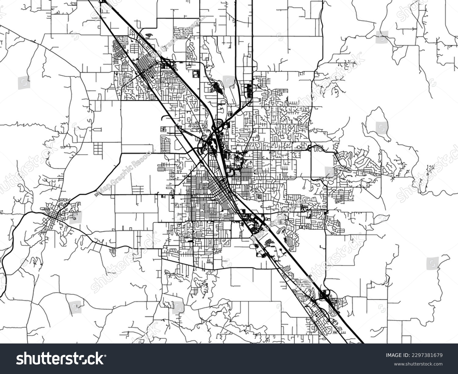 City Map Medford Oregon United Stated Stock Illustration 2297381679 Shutterstock