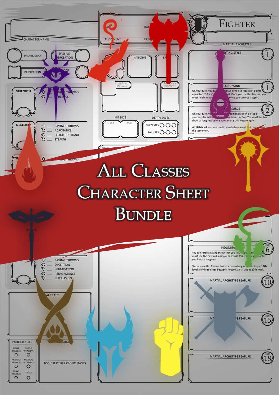 Character Sheets 5e Printable