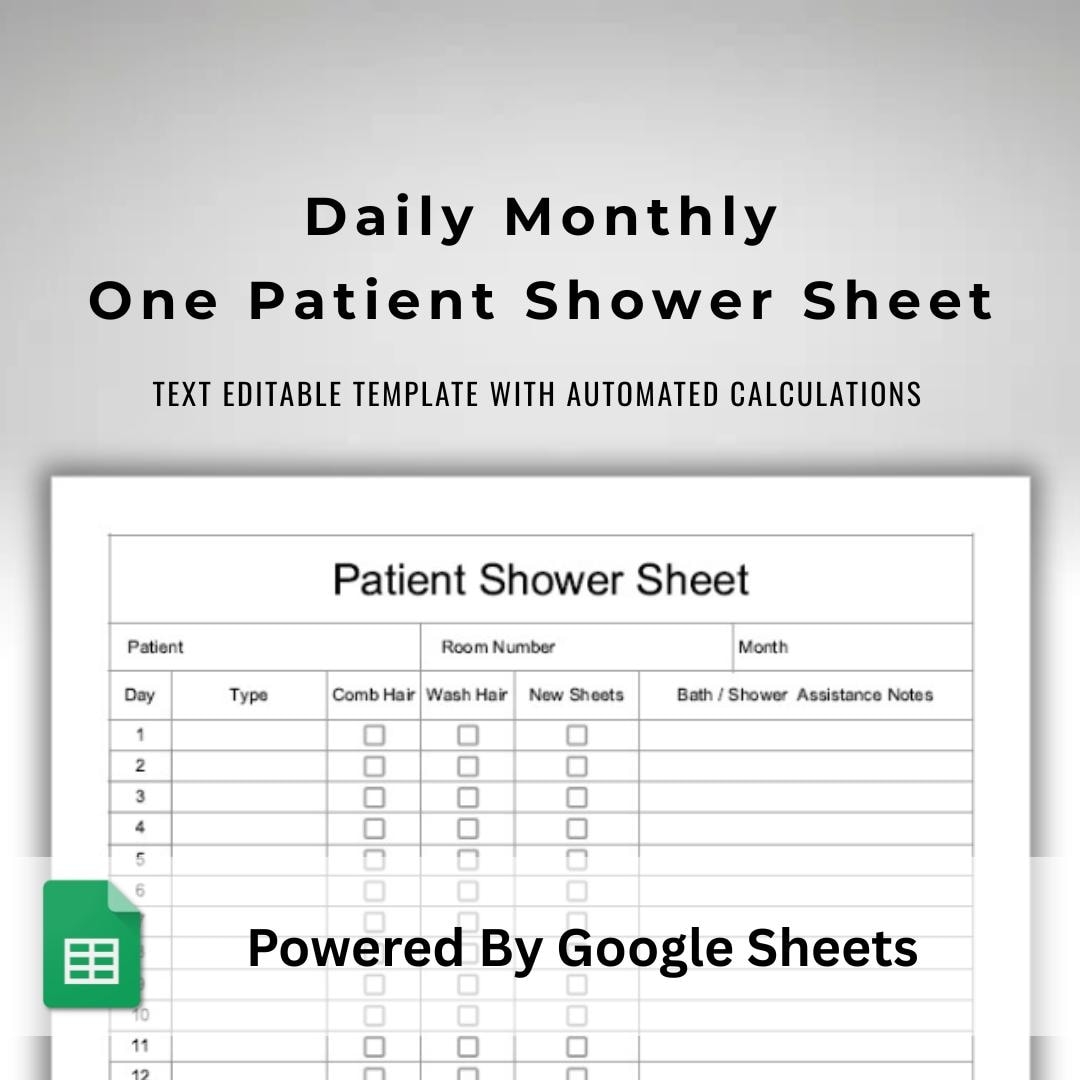 Cna Shower Sheets Etsy