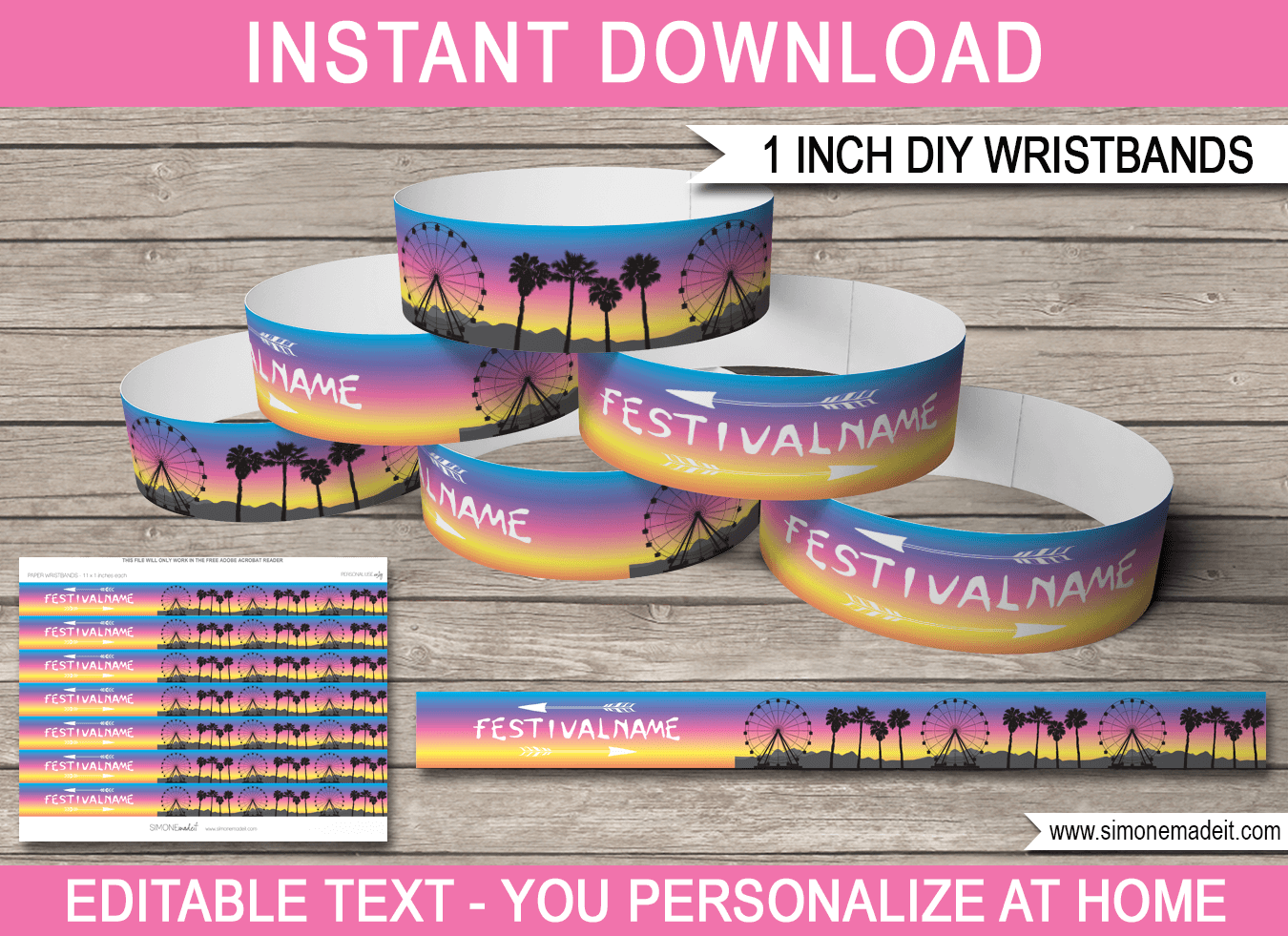 Printable Wristband Sheets