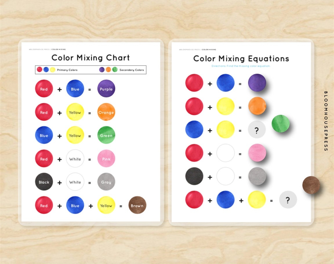 Printable Color Mixing Chart