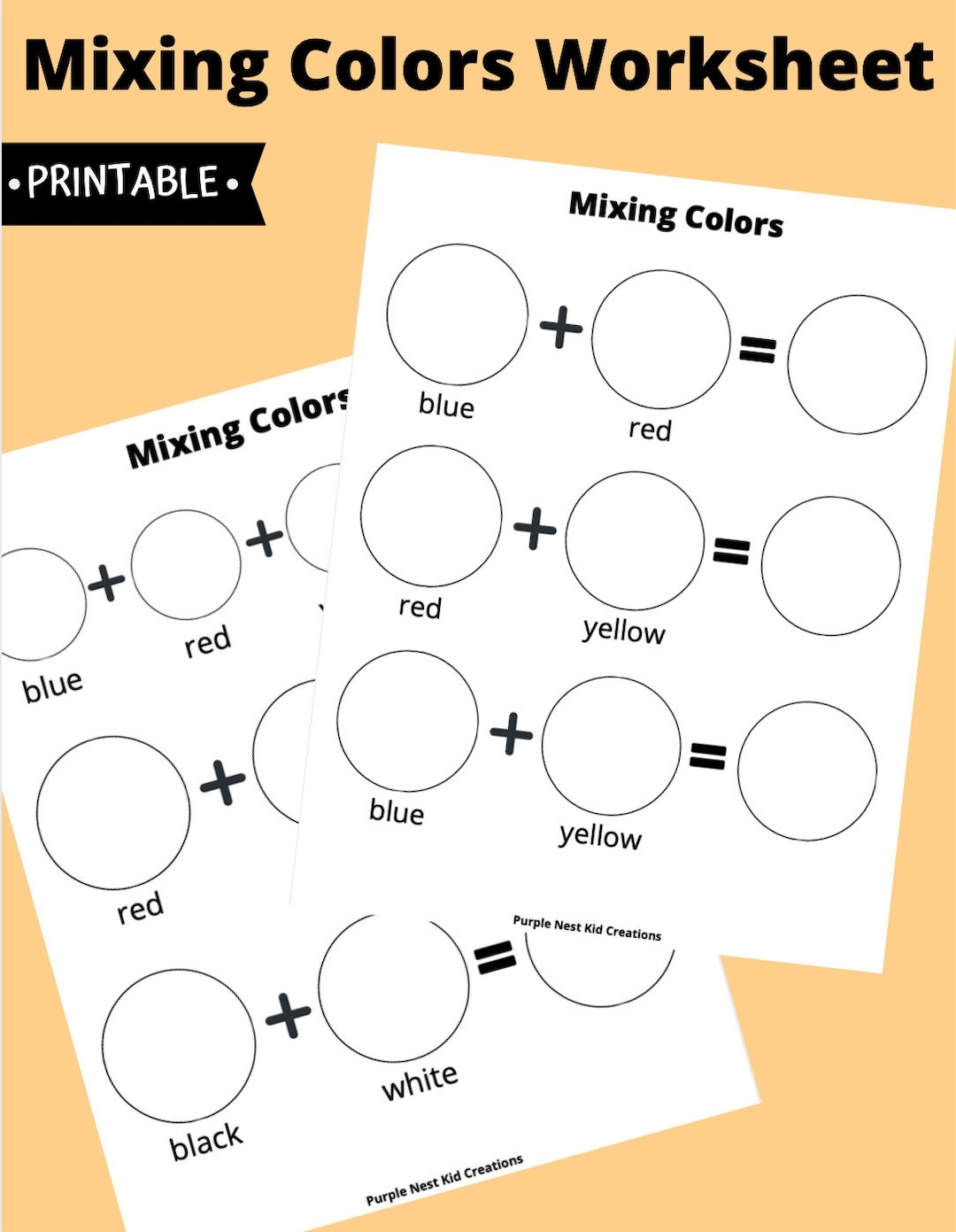 Printable Color Mixing Worksheet