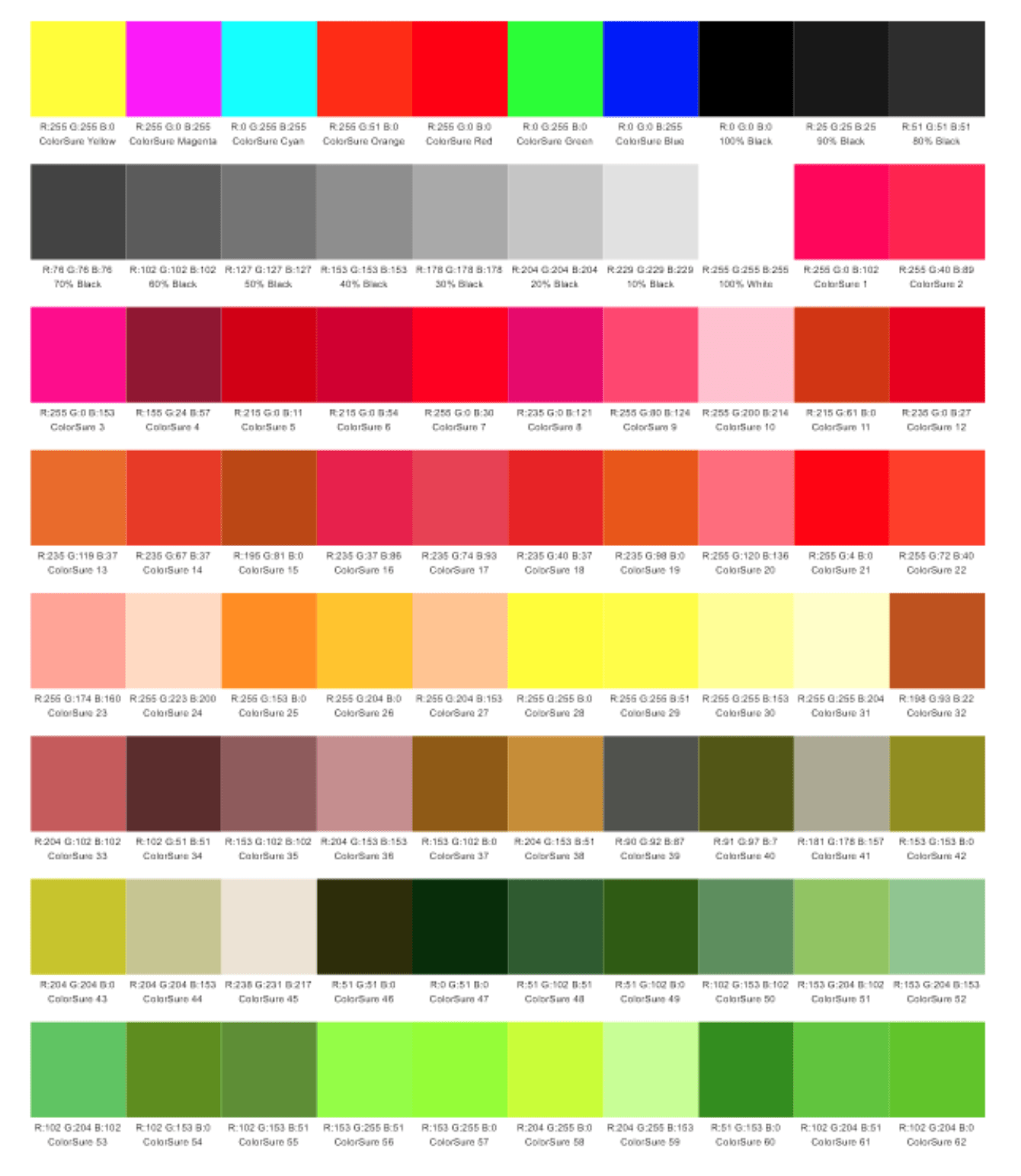Color Swatches And Palettes For Sublimation JPPlus
