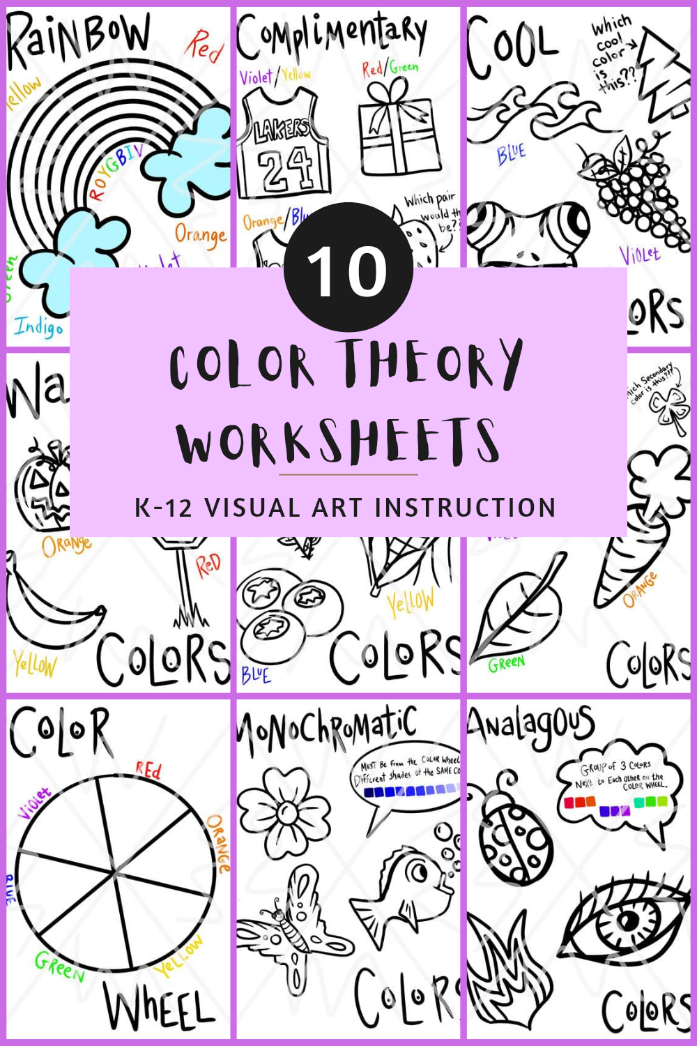Color Theory Worksheets Classful