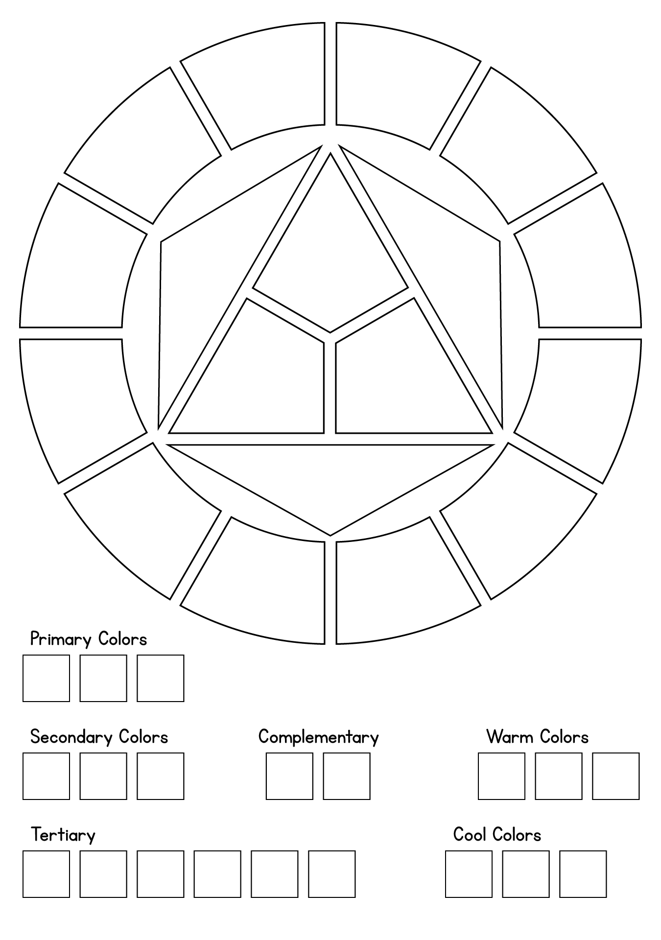 Color Wheel Worksheet Blank 10 Free PDF Printables Printablee