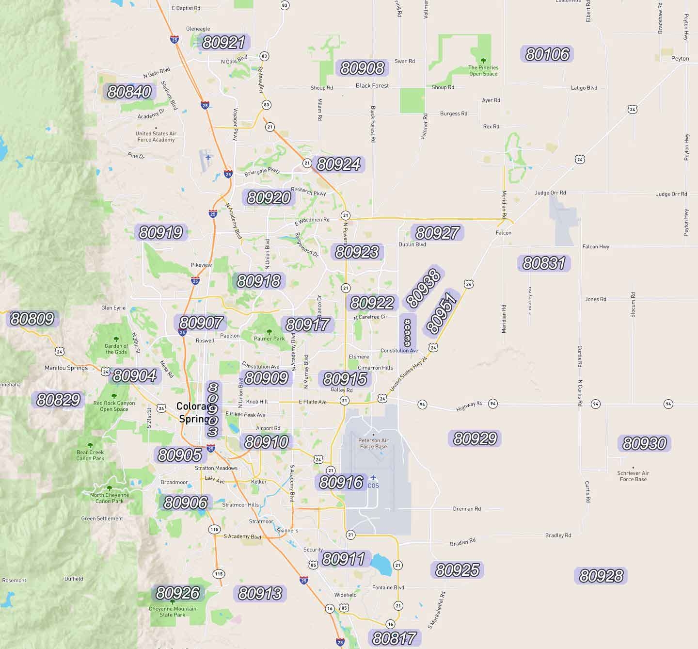 Colorado Springs Zip Code Map Colorado Springs Real Estate Worksheets Library