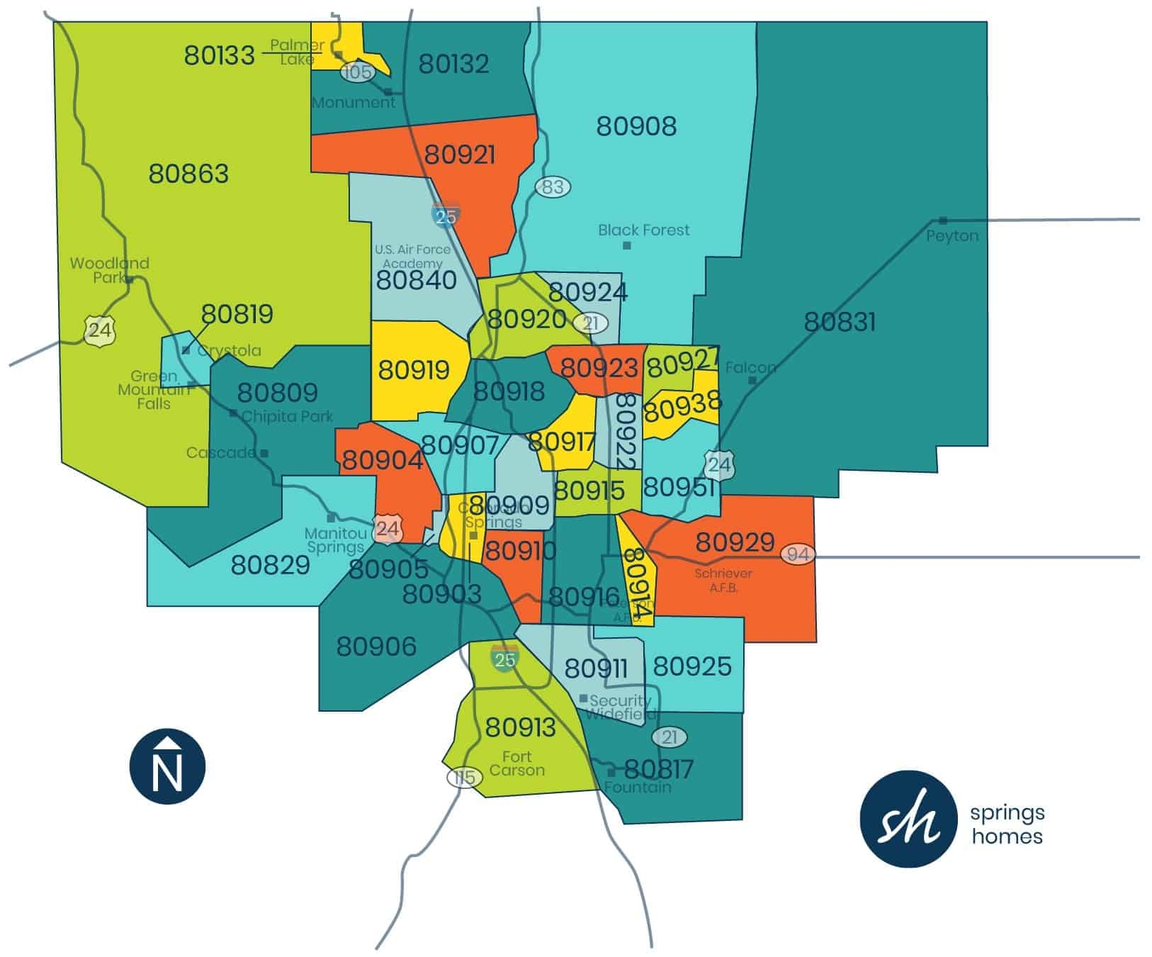 Colorado Springs ZIP Code Search Homes Quickly By ZIP Code Map Worksheets Library
