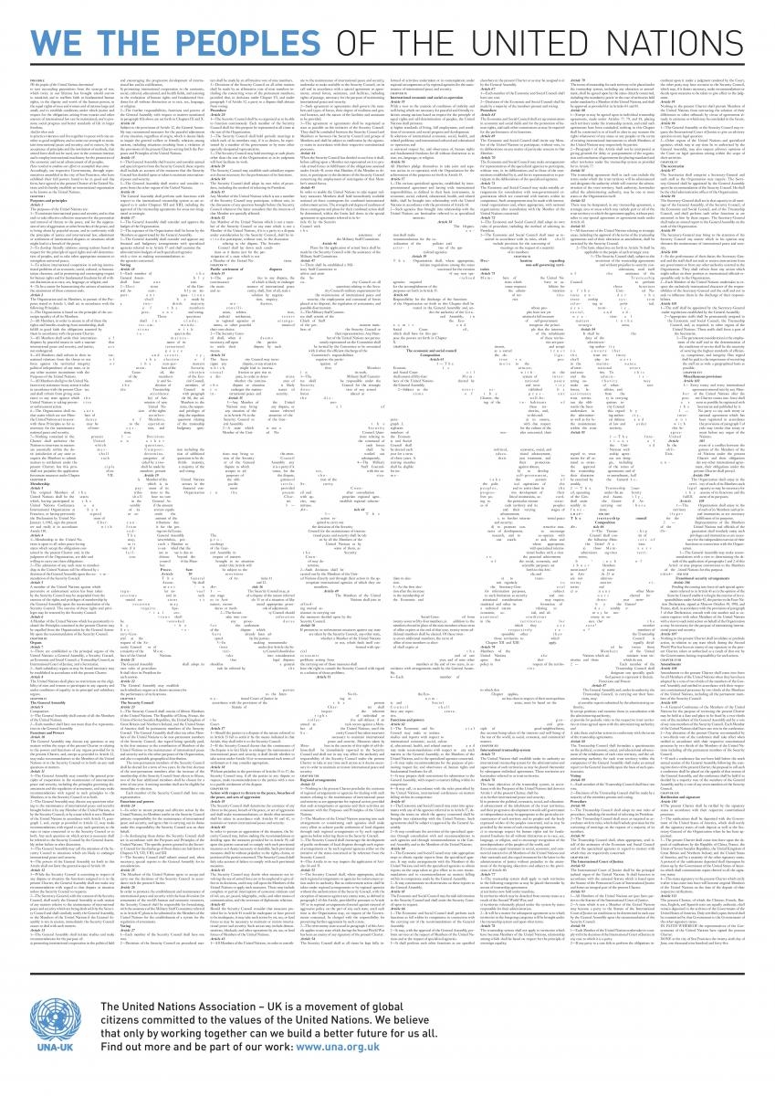 Commemorative United Nations Charter Posters Now Available UNA UK