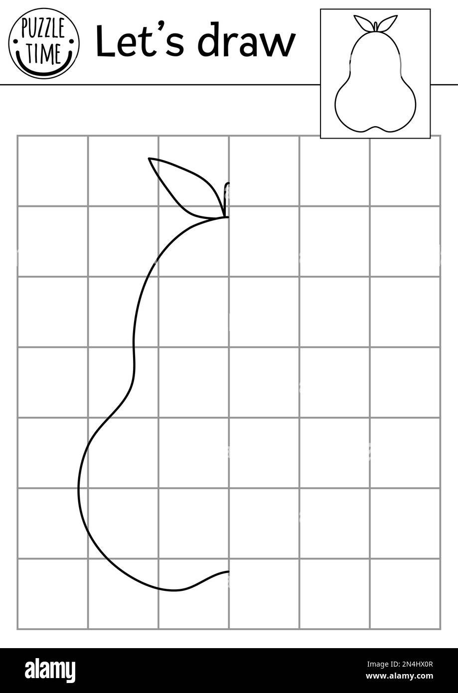 Complete The Pear Picture Vector Garden Symmetrical Drawing Practice Worksheet Printable Black And White Activity For Preschool Kids With Fruit Cop Stock Vector Image U0026 Art Alamy