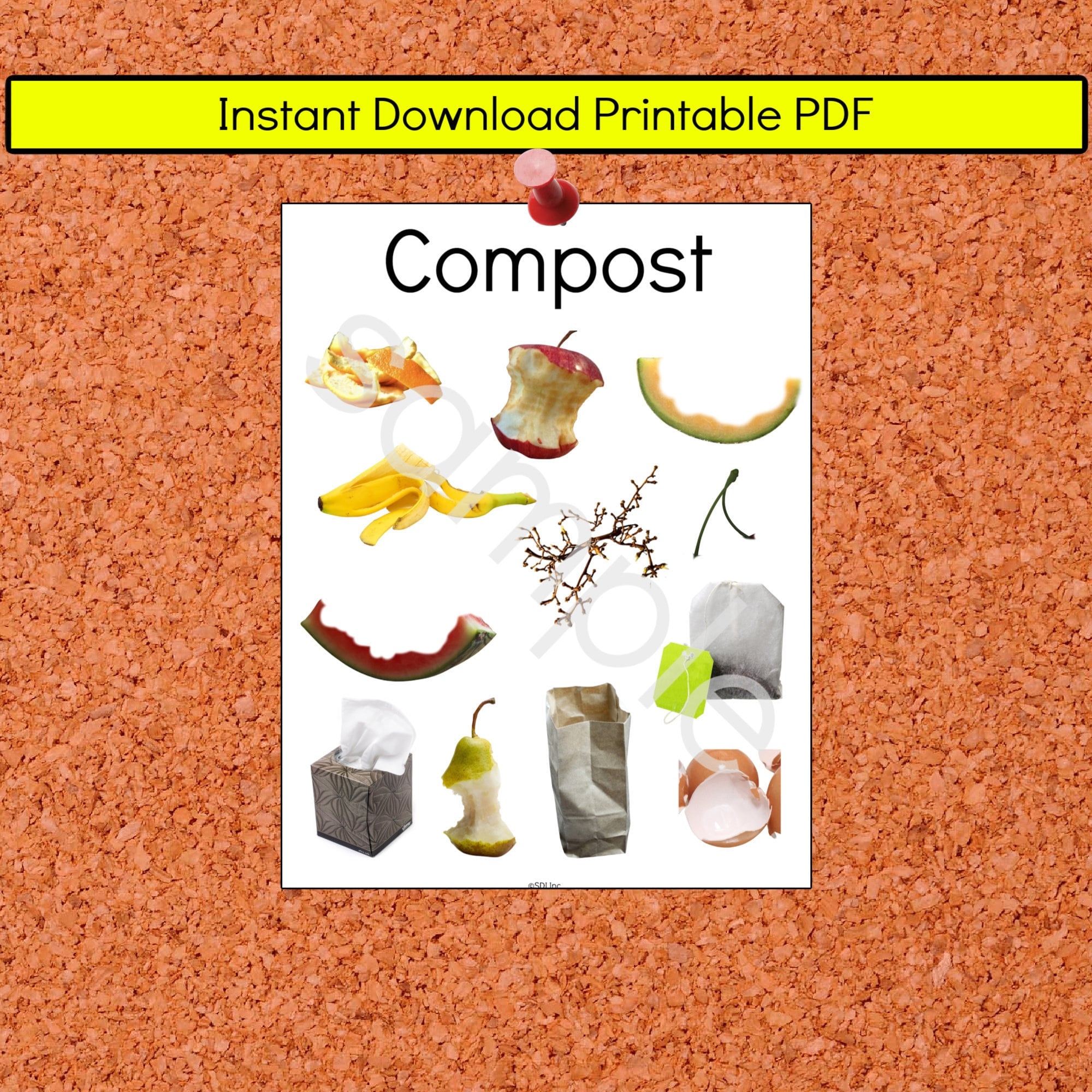 Compost Bin List Sign Composter Chart Classroom Poster Homeschool Printable Teaching Resource Preschool Kindergarten French English Etsy
