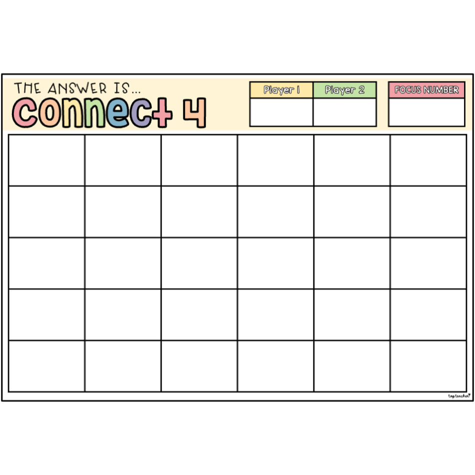 Printable Connect Four Worksheet