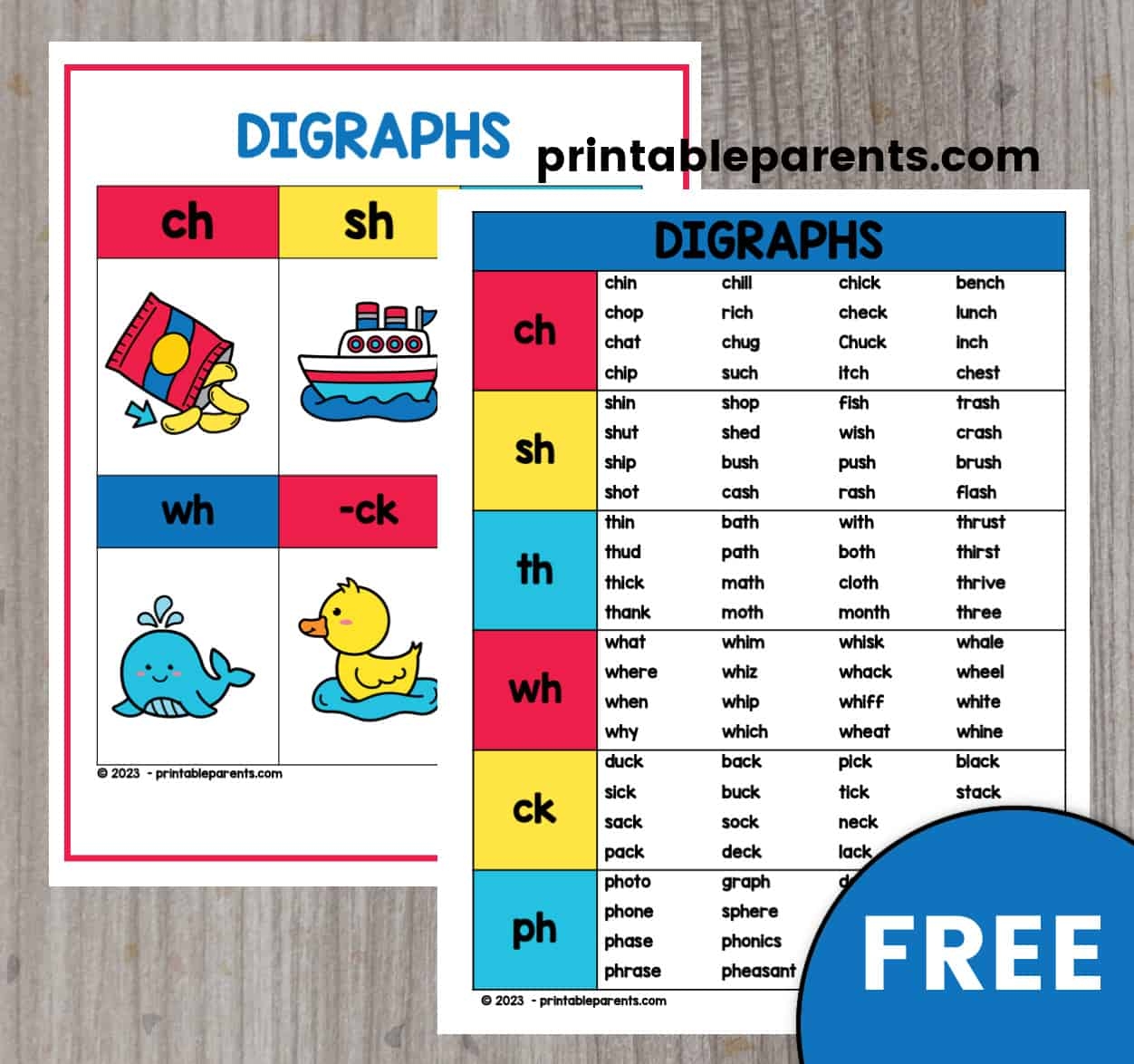 Digraph Chart Printable