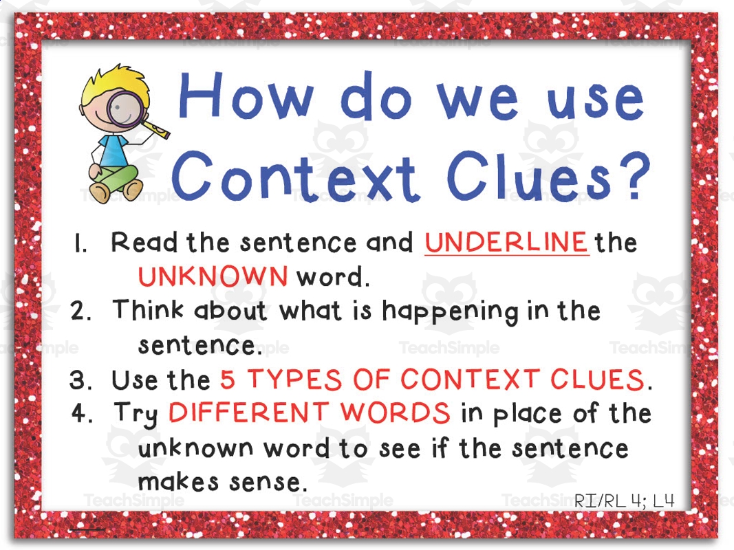 Context Clues Anchor Chart By Teach Simple