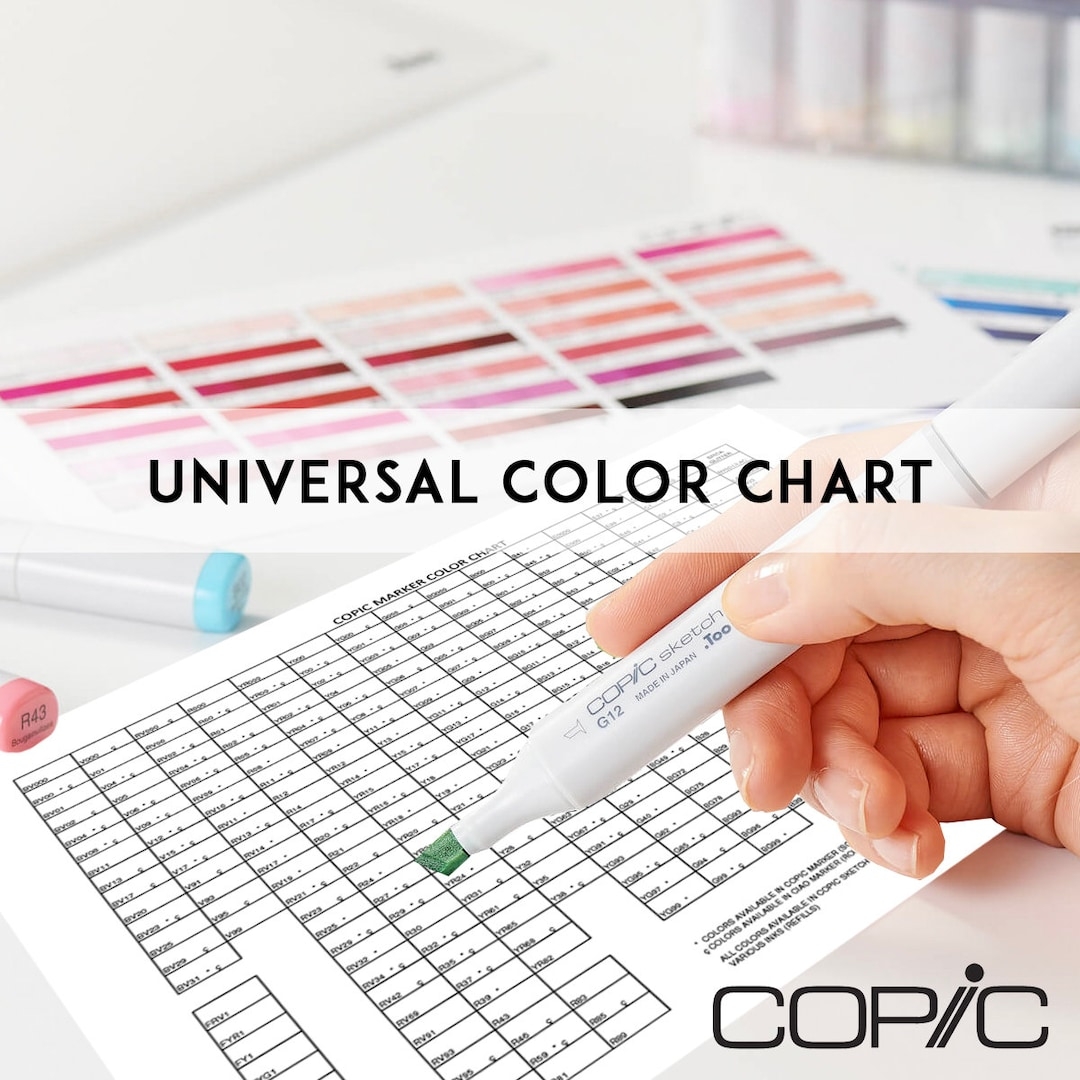 COPIC Marker Swatch Chart Full Marker Chart For Ciao And Sketch Etsy