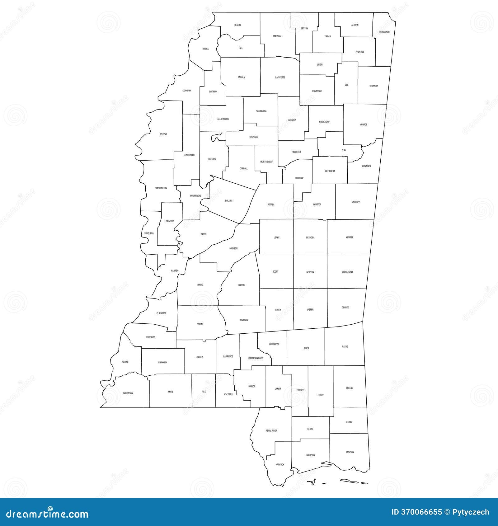 Printable Mississippi County Map