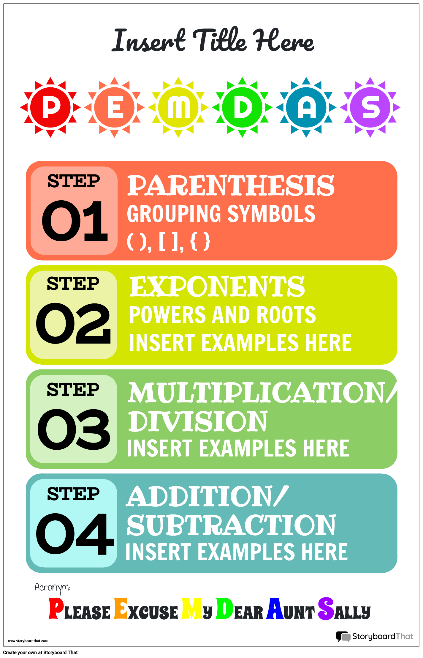 Create PEMDAS Posters With Storyboard That