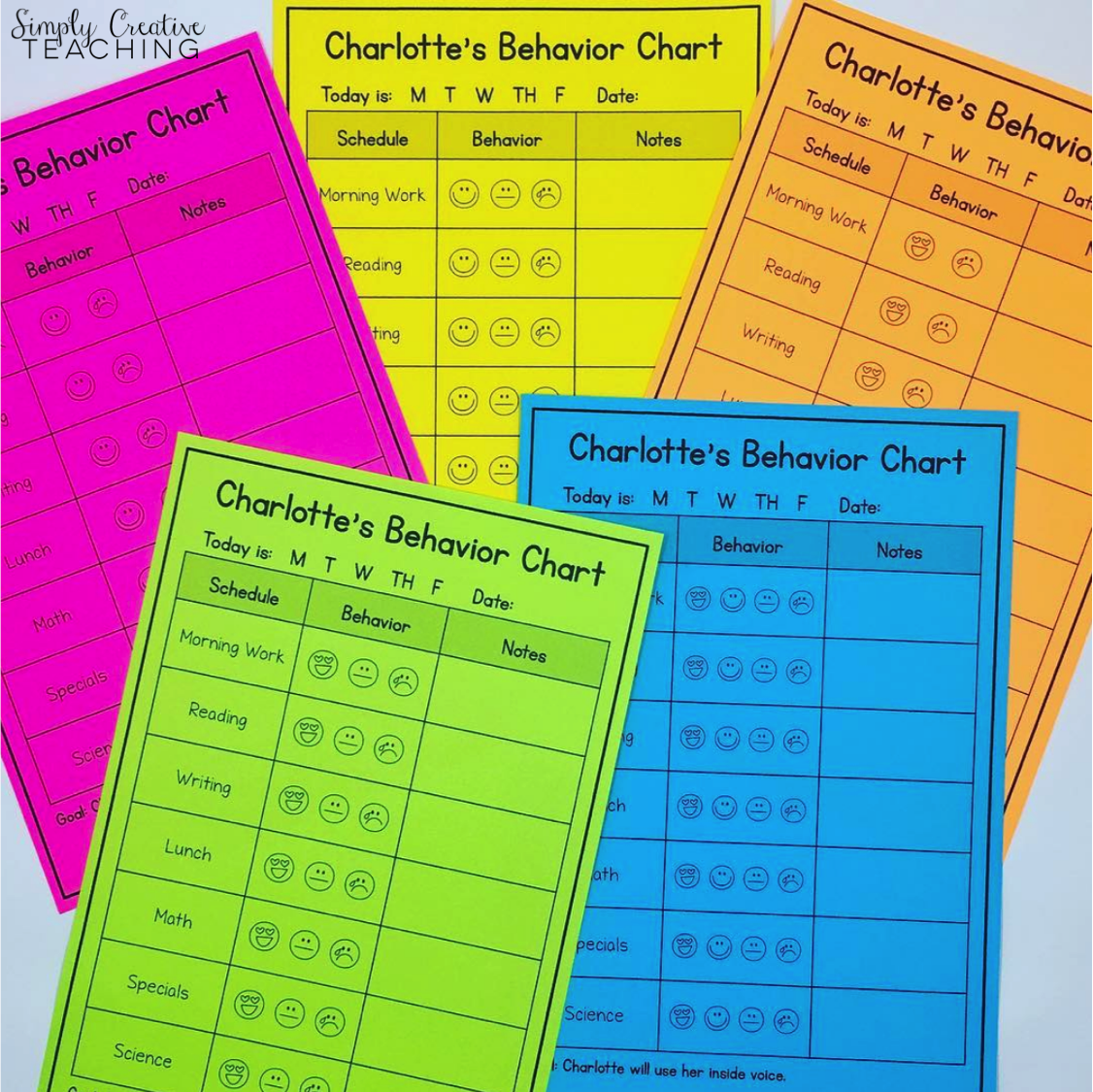 Creating Effective Individual Student Behavior Charts Simply Creative Teaching