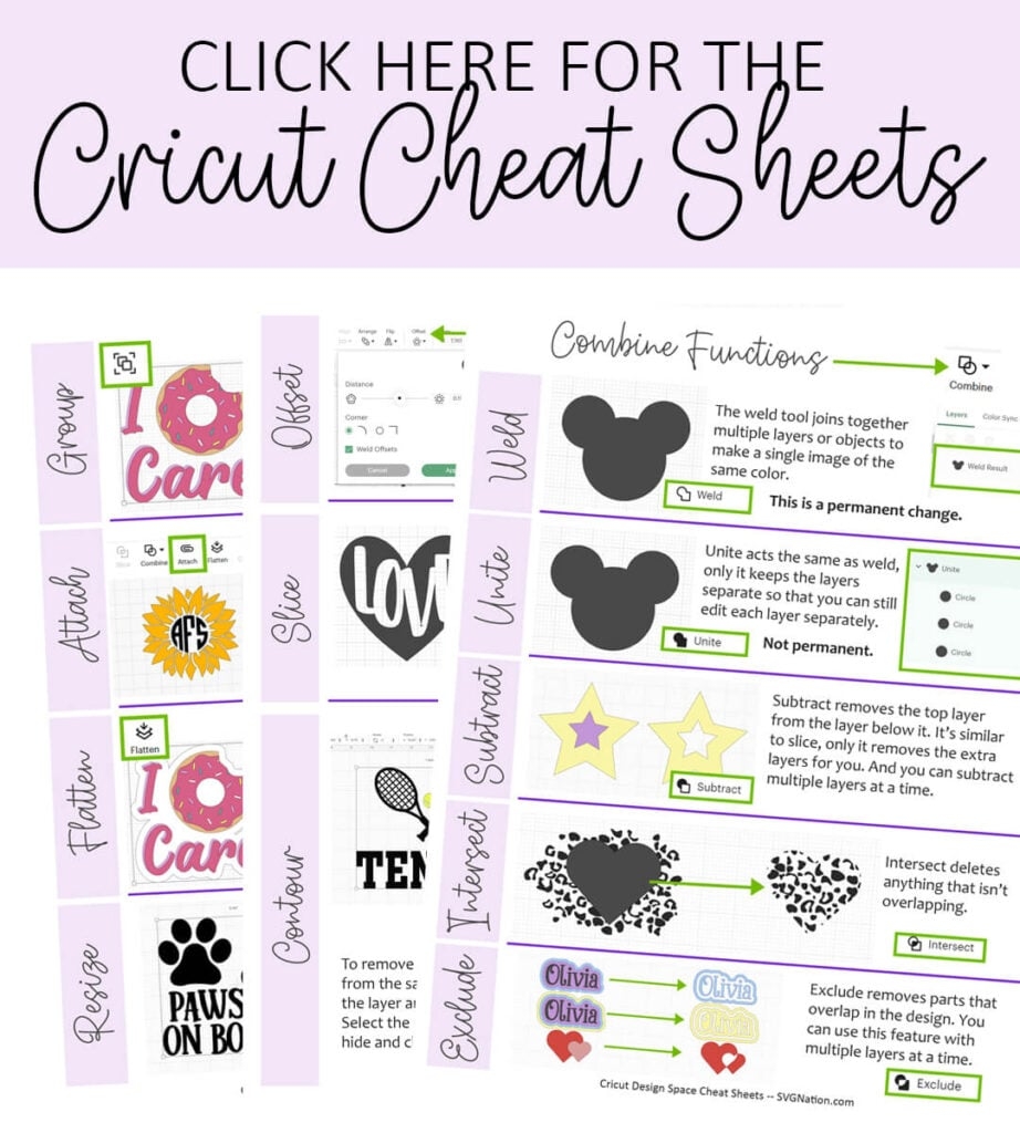 Cricut Cheat Sheet For 12 Popular Design Space Tasks 