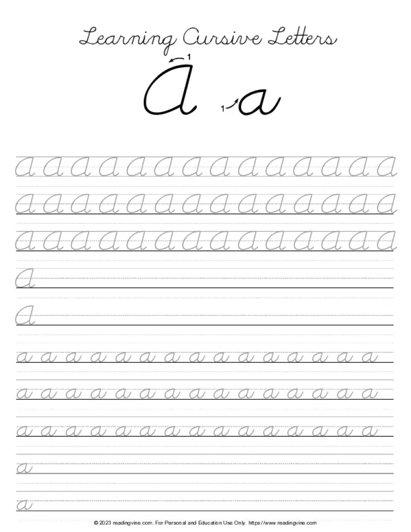 Cursive Handwriting Practice Sheets Printable